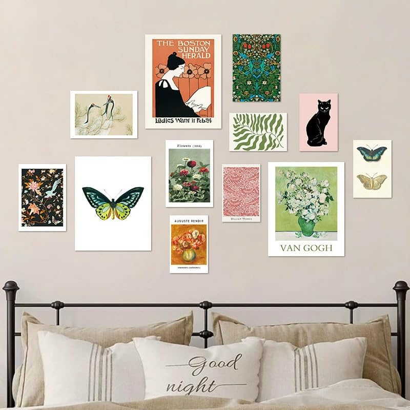 ZIENVE Eclectic Wall Decor Posters, Retro Maximalist Home Decor Aesthetic Vintage, Modern Colorful Boho Gallery Wall Art Prints for Bedroom Dorm, Unframed image number 2