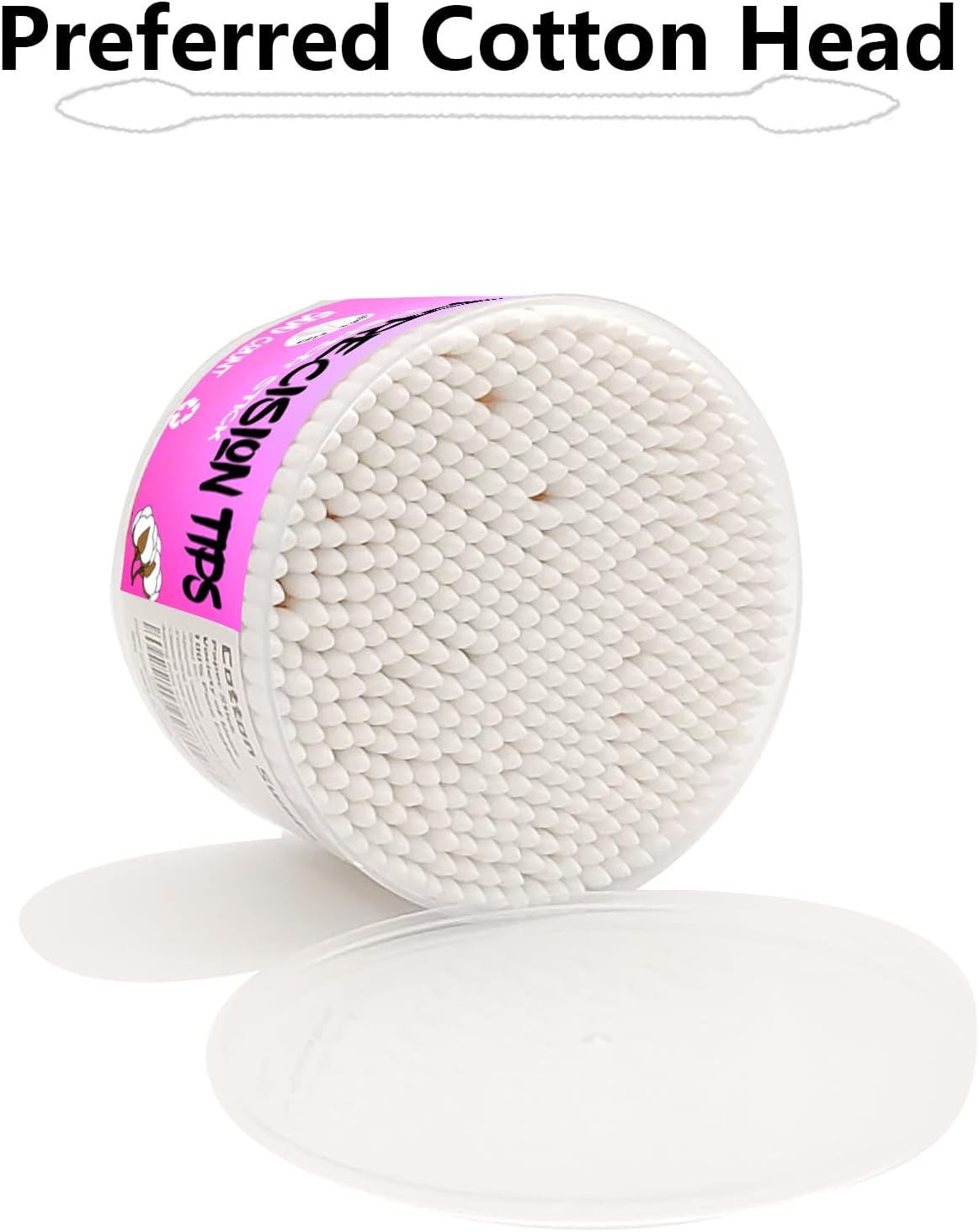 Pointed Tip Cotton Swabs,500 Count Cotton Buds,Double Precision Tips with Paper Stick for Personal Care and Makeup image number 5