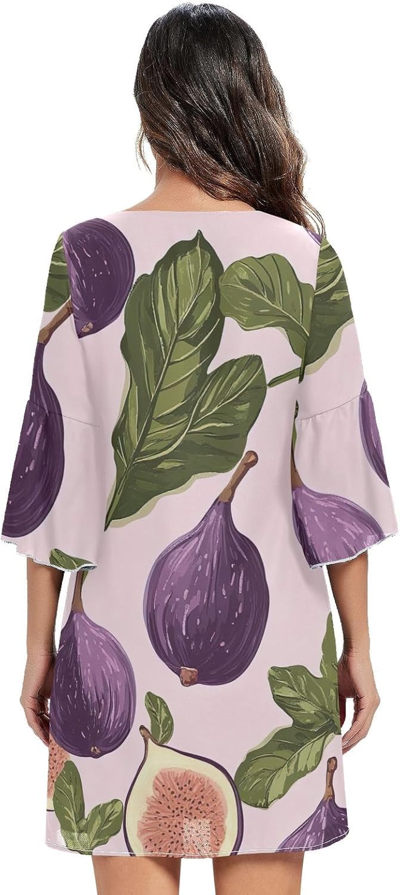 Figs Leaves Pink Summer Dress 3/4 Sleeve Maternity Dress Party S-XXL image number 1