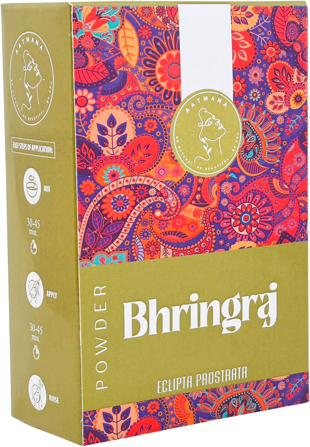 AATMANA Bhringraj Powder | Eclipta Alba | for Silky & Natural Soft Hair | Promote Hair Growth | Increases Hair Thickness | Ayurvedic Hair Products - 100 Grams image number 5