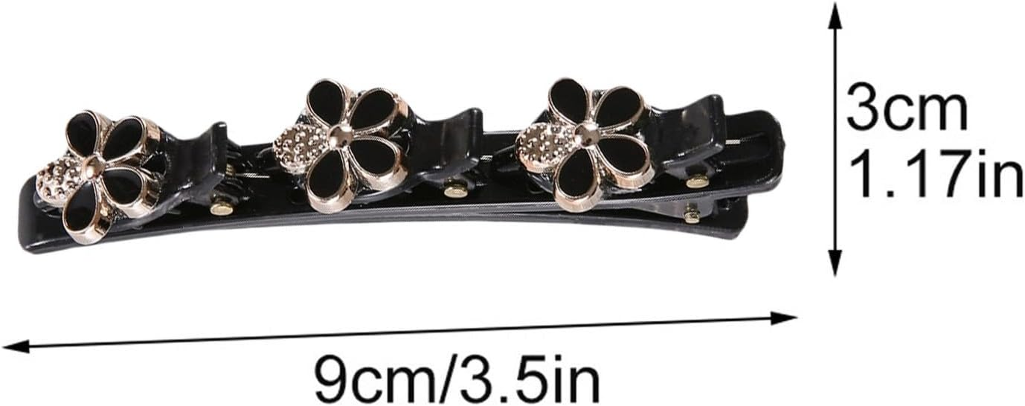 Braided Hair Clips with Sparkling Crystal Stone and 3 Small Clips Beaded Hairpin Duck Bill Clip Braided Hair Clip with Rhinestones for Women as a Gift (Style: M) image number 2