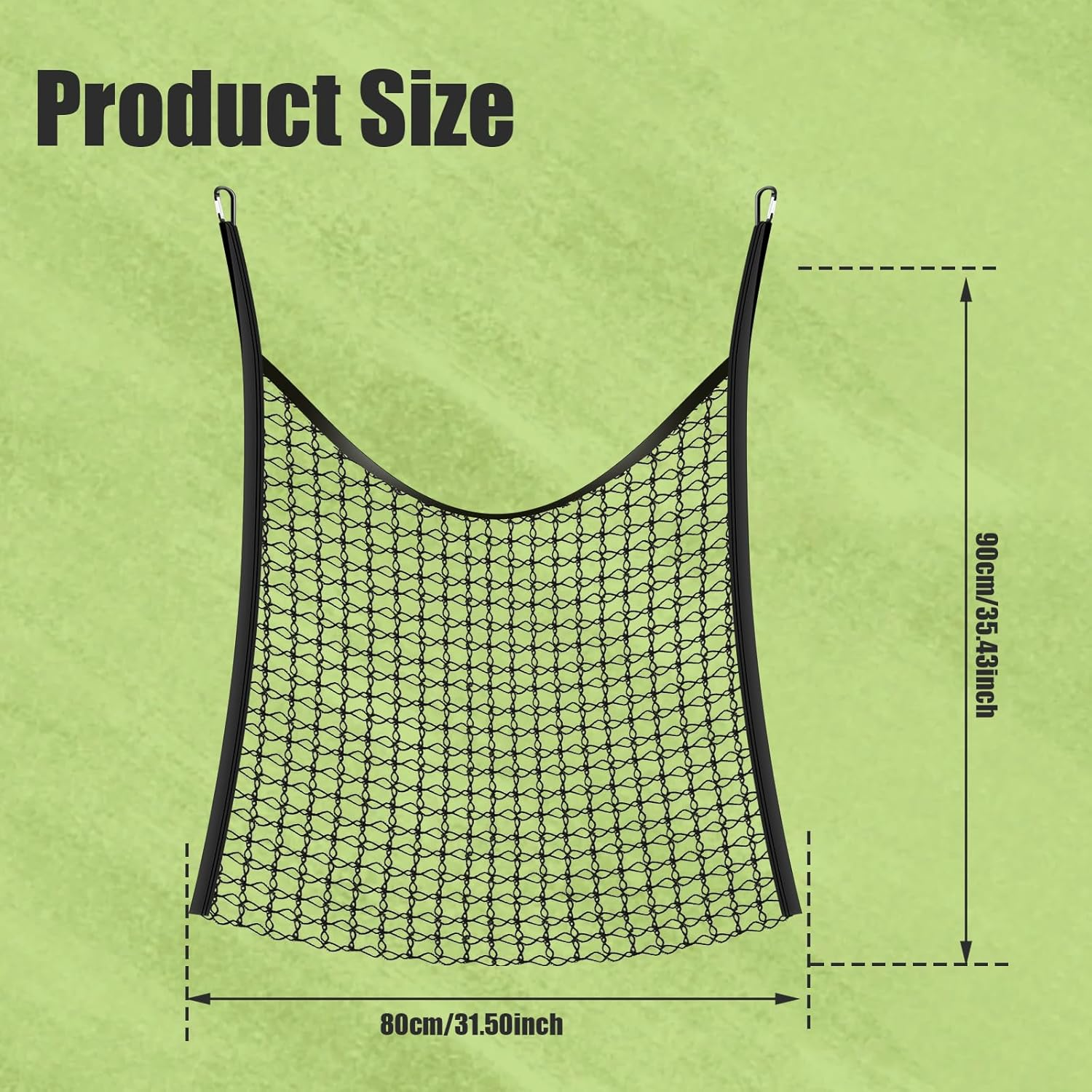 Slow Feed Hay Net Soft Polyester Hay Bag with 2 Hooks Knotless Hays Feeder Multifunctional Hanging Hays Feeder Bag for Stall Trailer Wall Fence image number 4