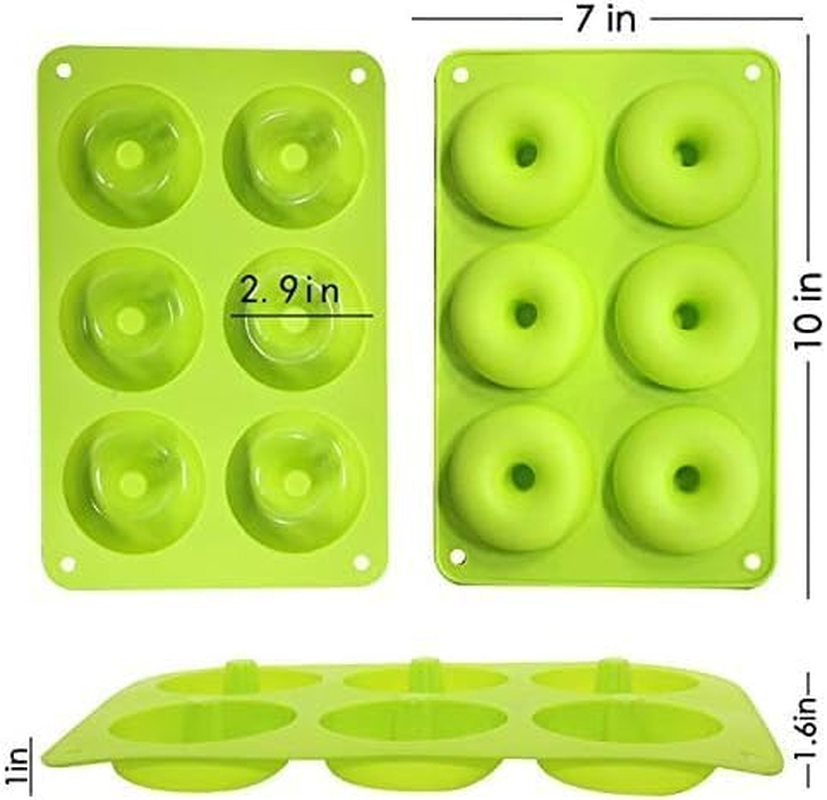 4 Pcs Silicone Donut Pan Molds, Betterjonny 6 Cavity Food Grade Non-Stick Baking Tray Maker Pan for Perfect Shaped Doughnuts Cake Biscuit image number 3