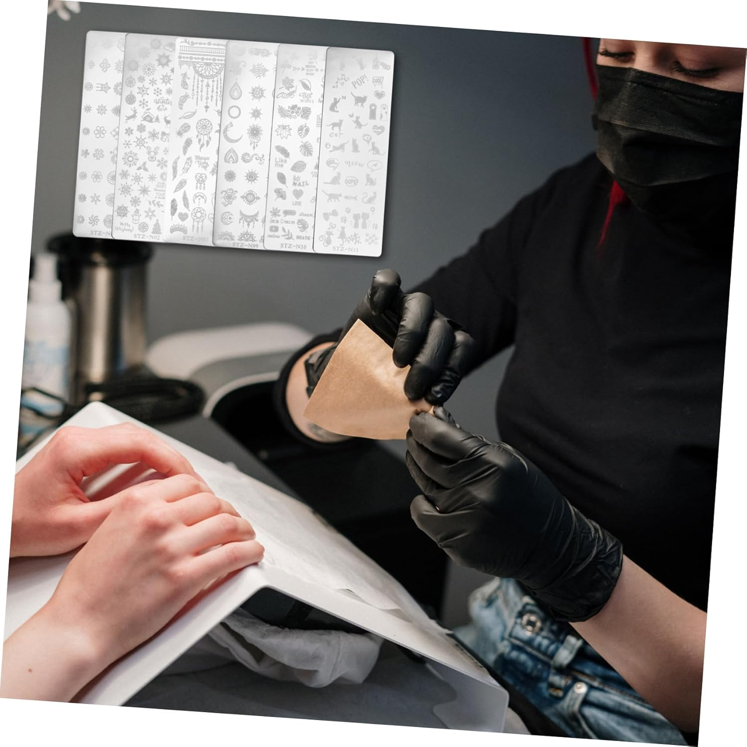 LOLIPPYY 6Pcs Floral Nail Art Stamping Plates Botanical Nail Charms Decorations for Manicure image number 1