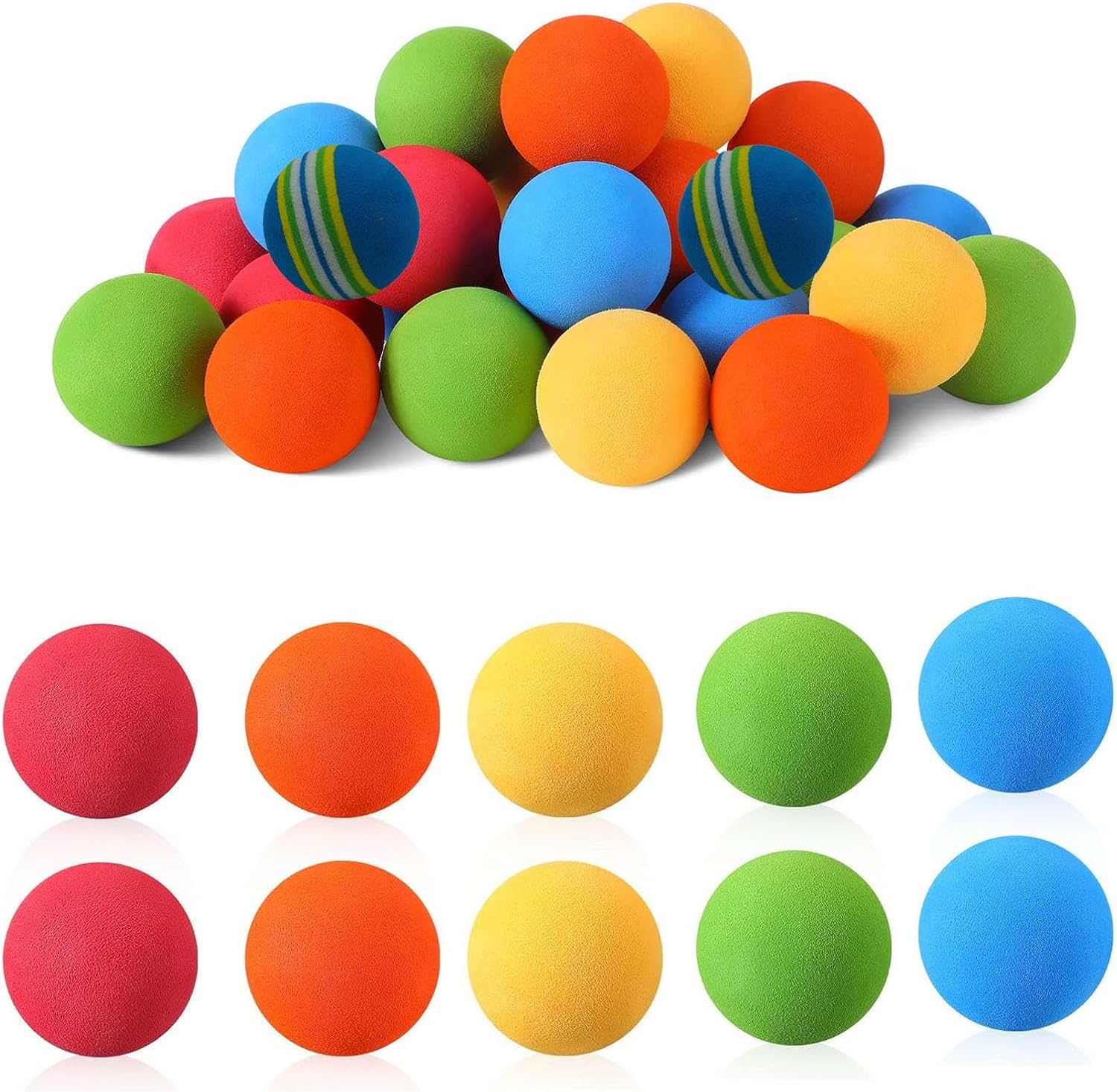10Pcs Foam Mini Hockey Balls for Kids Indoor Training, Colorful Soft Foam Ball Sports Assorted Colors, 2 Inch Floor Balls for Mini Stick Nets Party image number 5