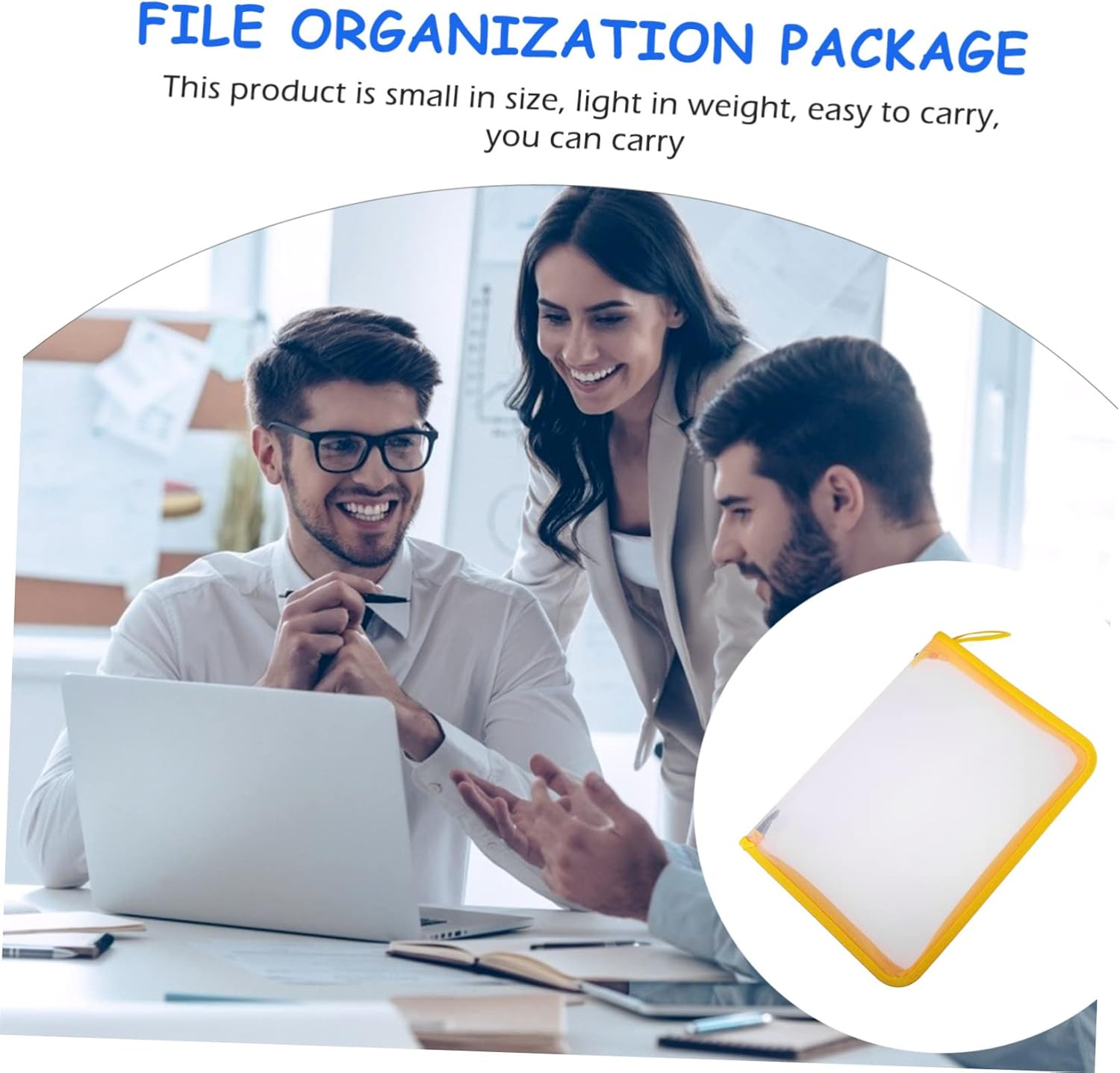 Uonlytech Zipper Document Bag File Folder Office File Folder Document Organizer Holder for Meeting Travel Made of Pp Material Visibility for Easy Organization image number 3