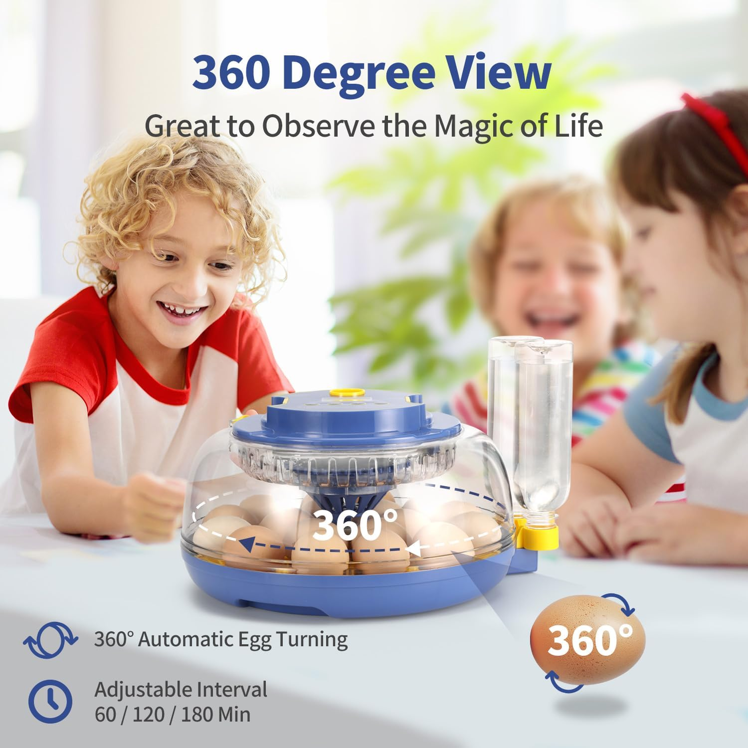 18Egg Automatic Egg Turner Incubator with Temp Control & 360&deg; Clear View Window, for Quail, Duck, Goose, Parrot Eggs, Precision Hatching & Easy Monitoring image number 5