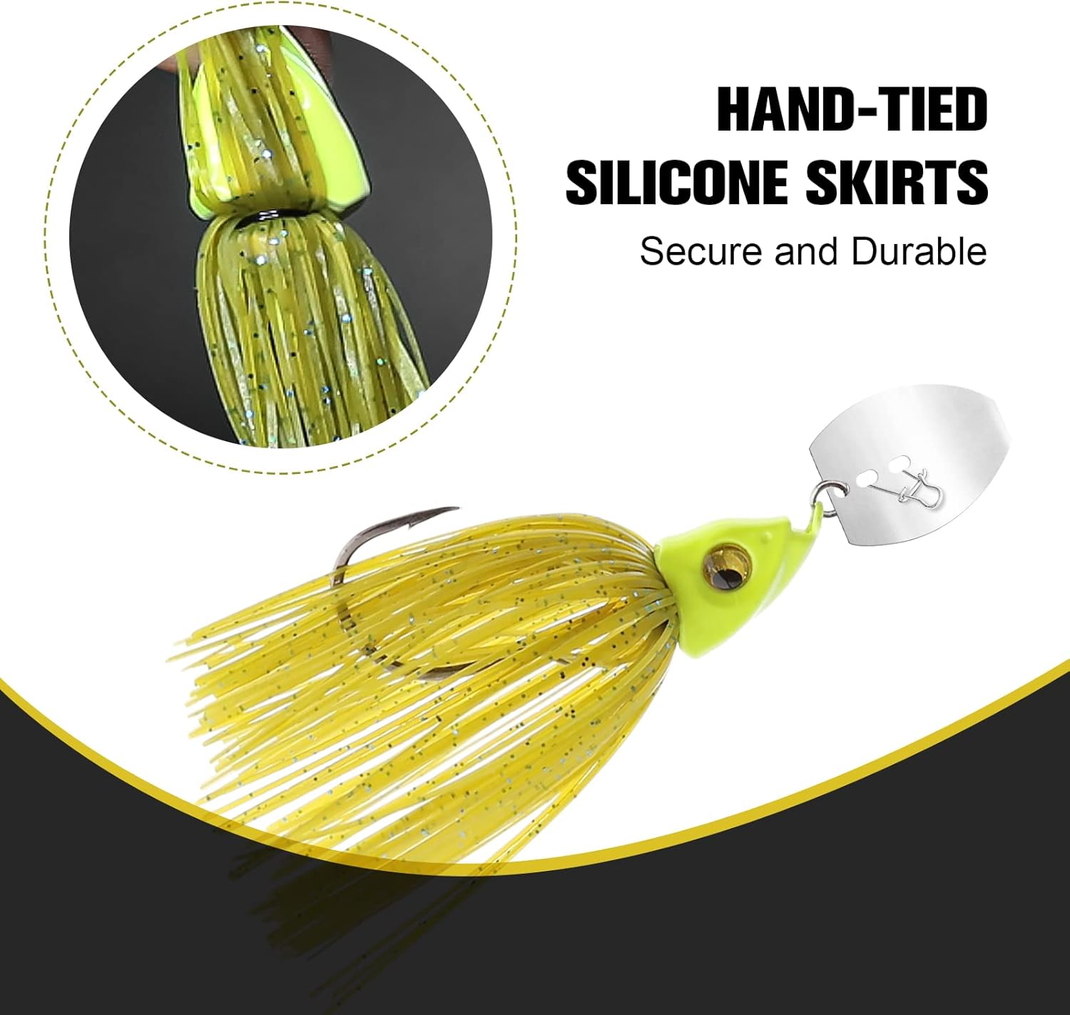 Tungsten Bladed Swim Jig Heads for Fishing - 4 Pack of Fishing Jigs for Large and Small Mouth Bass, Trout, Walleye - with Bladed Head image number 2