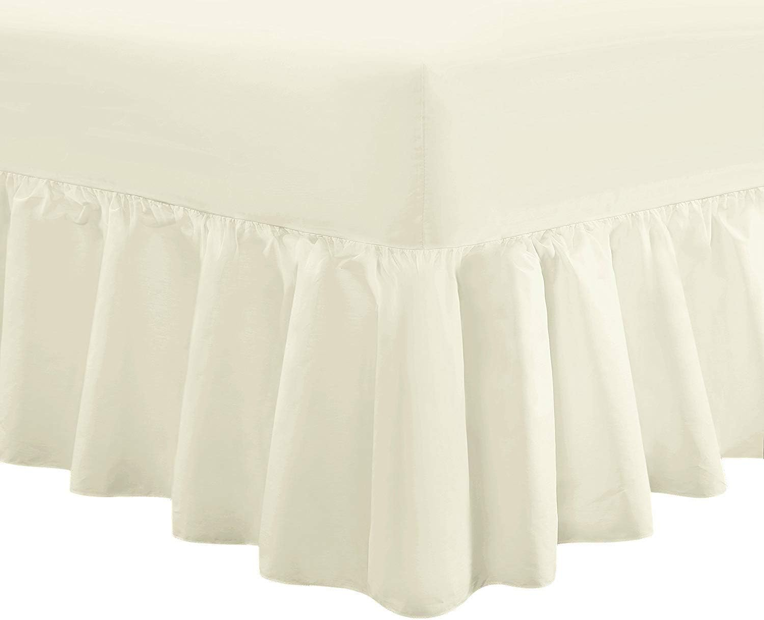 Divine Textiles Luxury Extra Deep Frilled Valance Fitted Sheets, King - Red