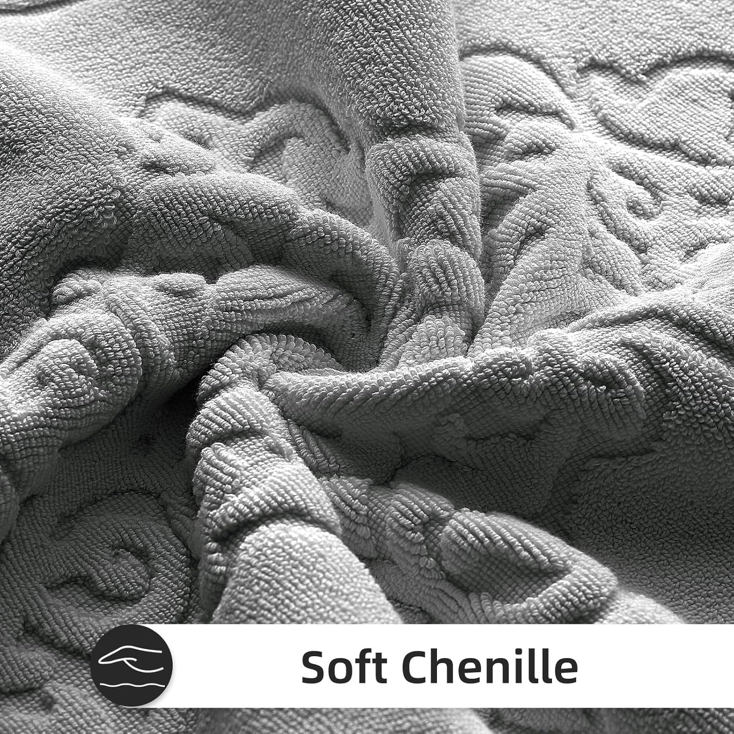 Luxury Bath Mats Set of 2 50 X 80Cm Extra Large Premium Combed Cotton Super Soft & Absorbent Bathroom Floor Towels Hotel Quality Machine Washable (Not Bath Rug) (Gray) image number 4