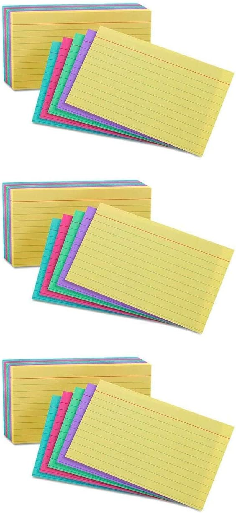 Oxford Ruled Color Cards, 5" X 8", Assorted Colors, 100 per Pack (35810) image number 2
