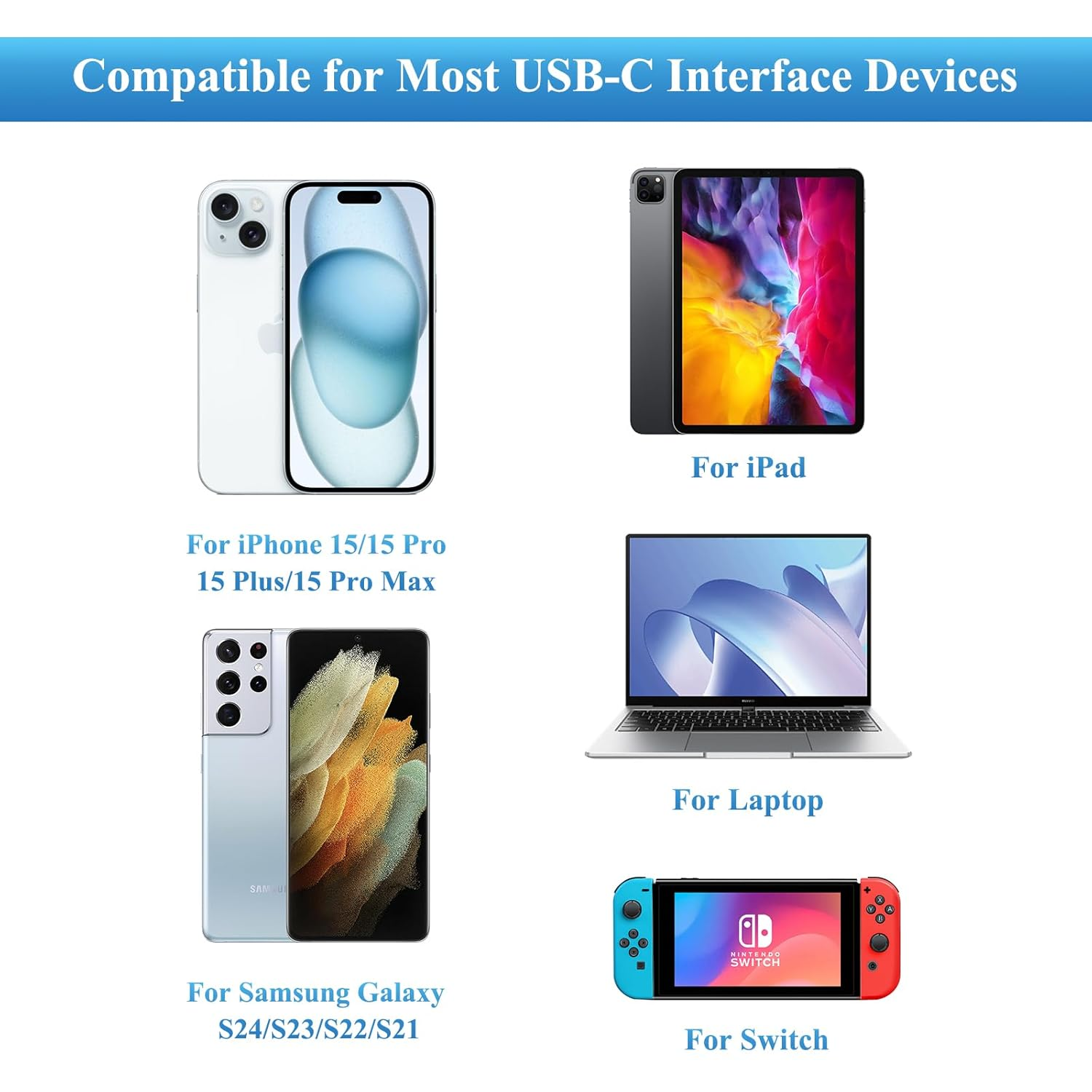 USB C Cable for Samsung Galaxy A16 S25 A05S Charger Cable 1M/2Pack, USB C to Type-C Cord PD Fast Charging Type-C Charger Cord for Samsung Galaxy A56 A26 A55 A15 S24 S23 Ultra S22 S21 S20 FE image number 6