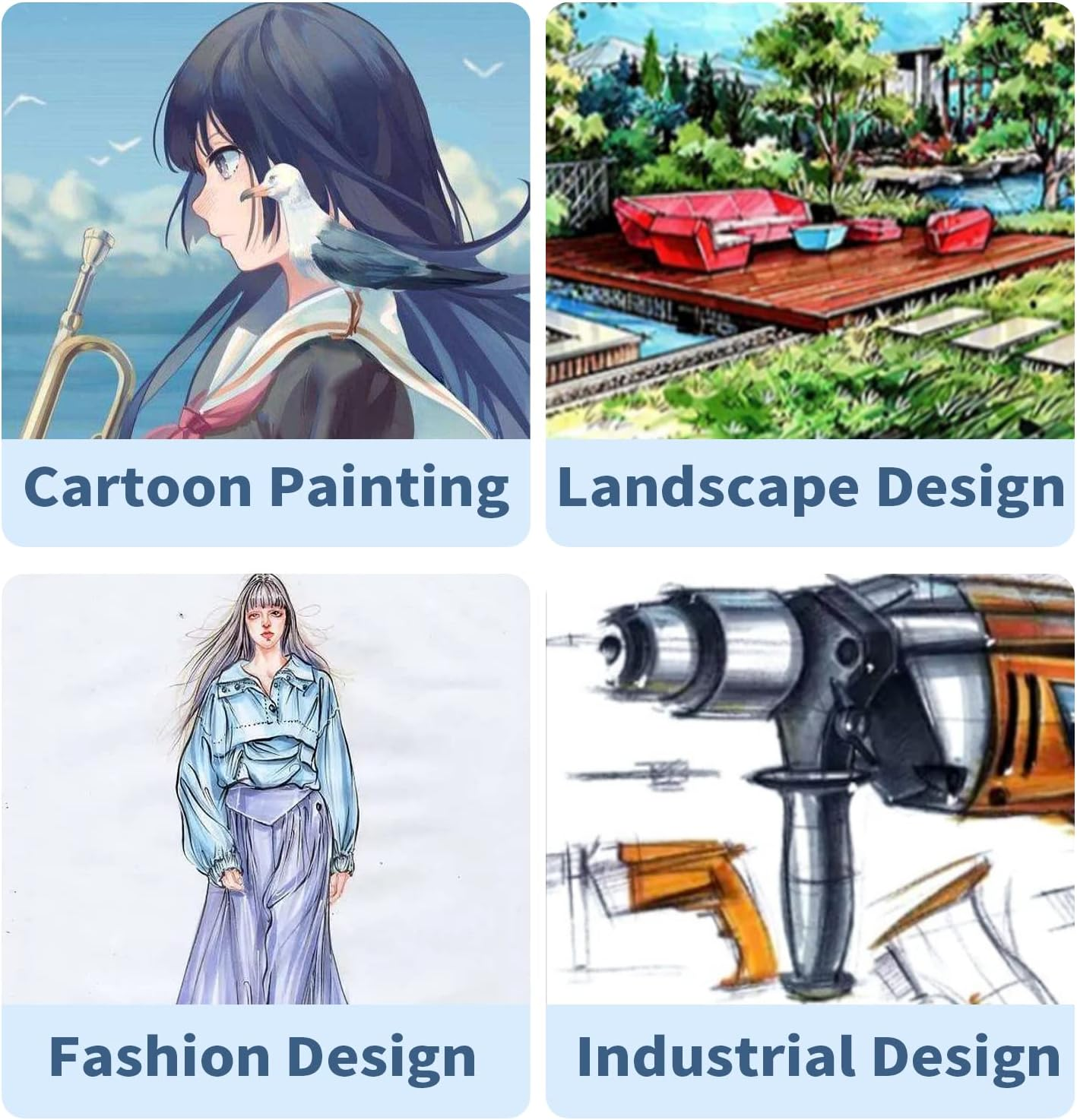 80 Colors Alcohol Markers Set, Alchilalart Artist Alcohol Markers, Animation Art Sketching Markers for Adult Kids image number 4