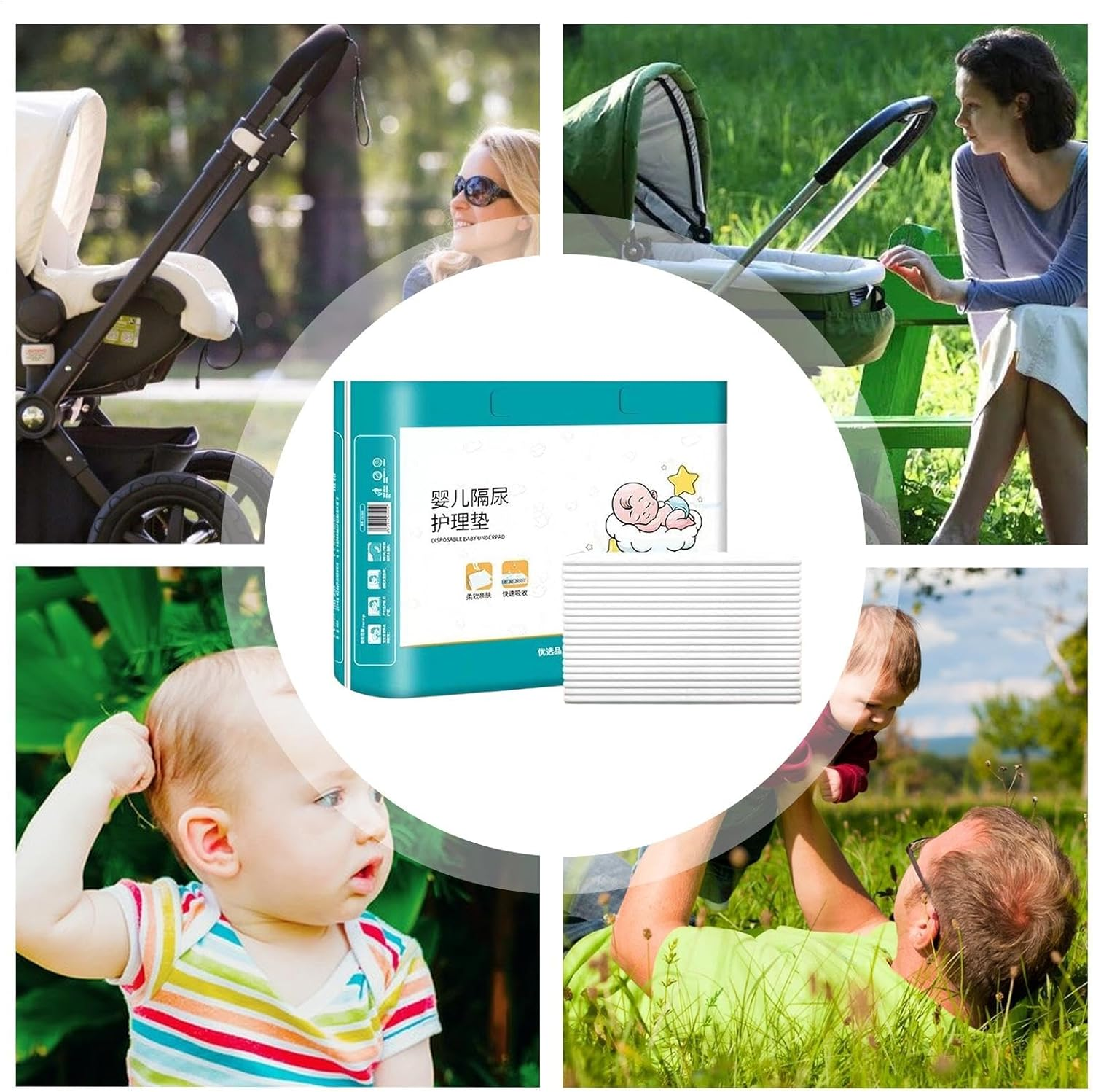 Changing Pad Liners Waterproof - 40X Baby Changing Mat | Heavy Absorbency Reusable Pads, Baby Diaper Change Pad, Waterproof Changing Pad for Girls, Boys, Parents image number 1