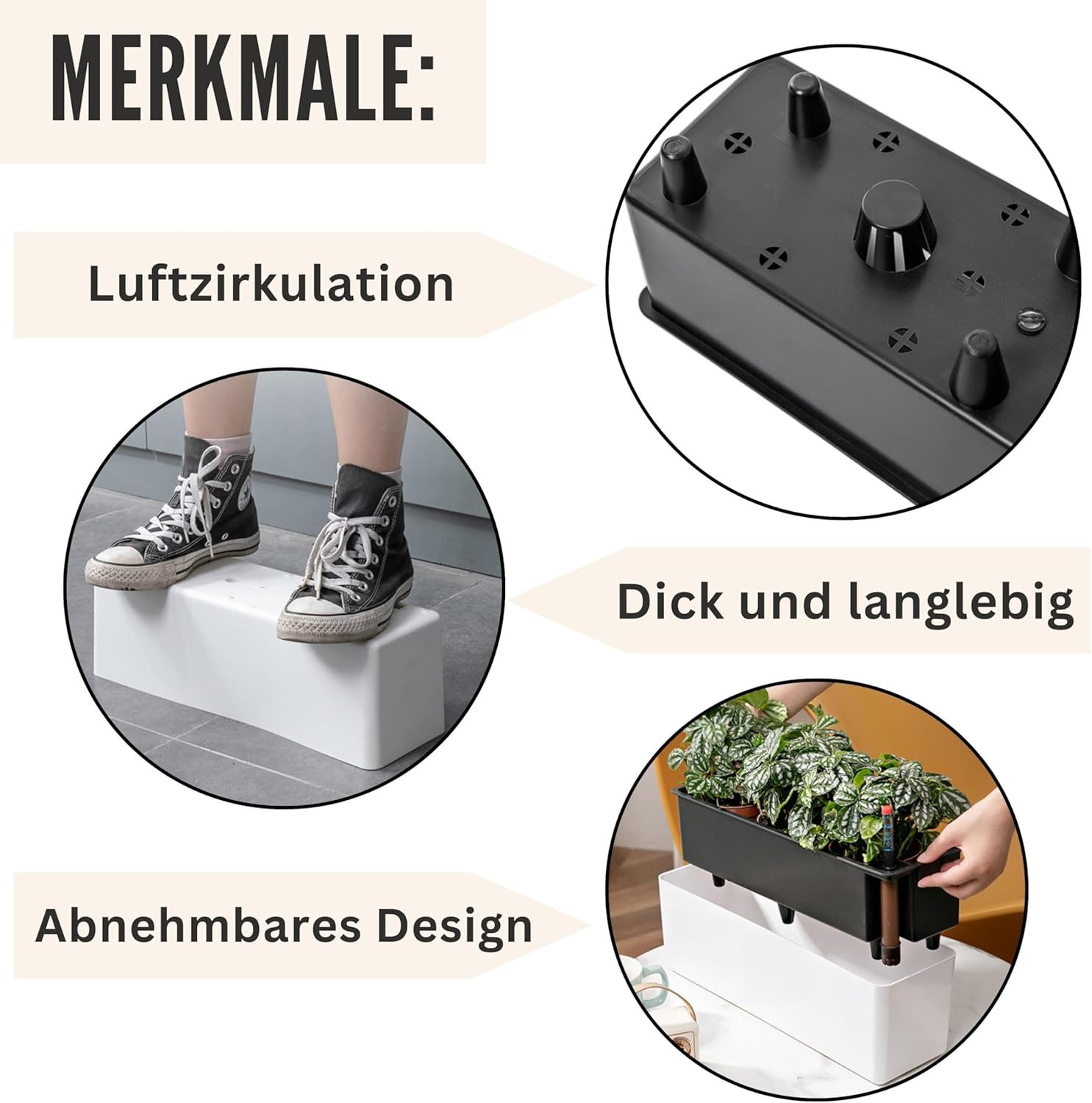 Lalagreen Planter Box for Indoor Plants (2 Pack, 16 Inch) Black Rectangular Self Watering Flower Pot, Large Window Boxes Planters with Drainage Decorative Modern Balcony Windowsill Herbs Home Garden - Black image number 4