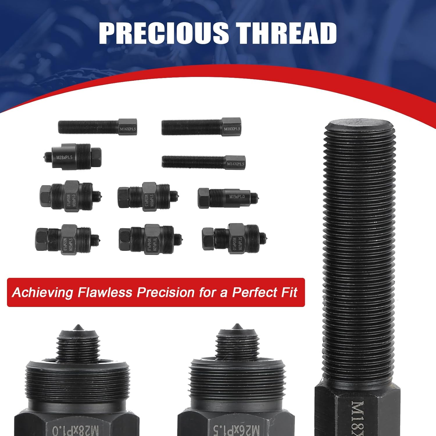 Motorcycle Flywheel Puller Set, 10PCS Flywheel Puller Tool, Universal Flywheel Puller Set Compatible for Motorcycle Bikes, Honda, Suzuki, Bosch, Kawasaki, Ducati, Yamaha Flywheel image number 1