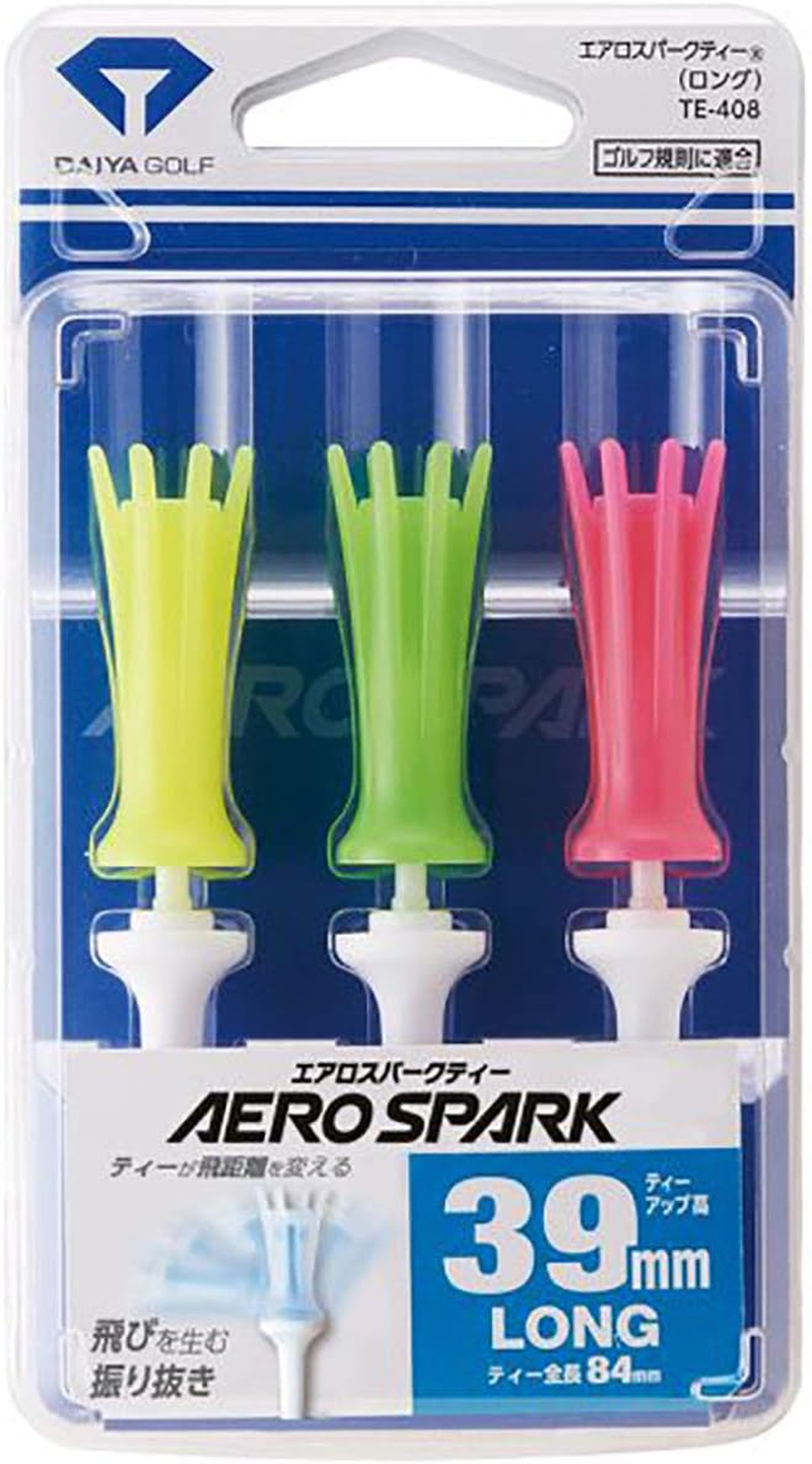 DAIYA Golf Golf Tee, Aerospark Tee, Made in Japan, Extra Long, Long, Semi-Long, Regular, 360&deg; Oscillating Function, Break-Resistant, Golf Regulations, Beginners, Pack of 3