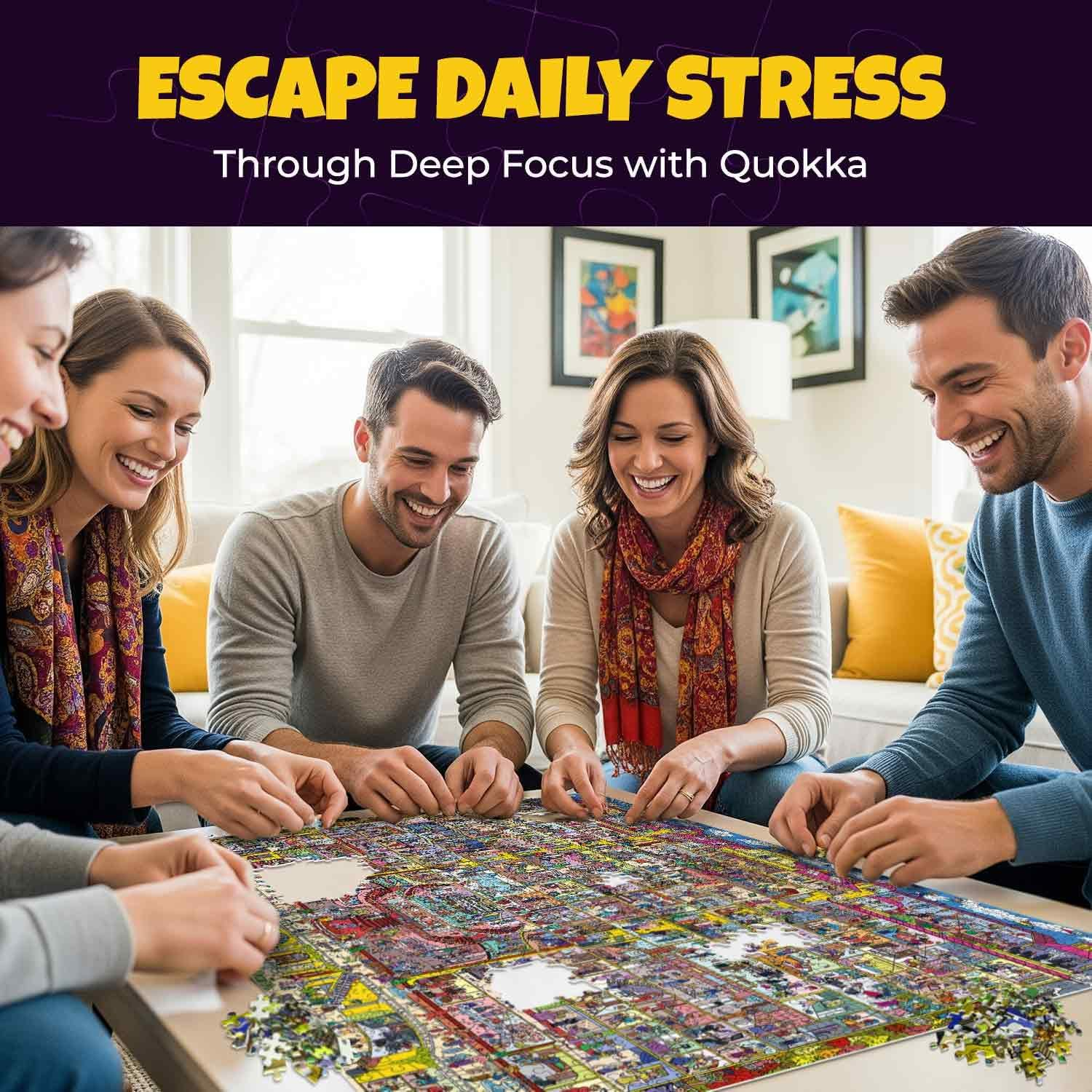 QUOKKA 1000 Piece Jigsaw Puzzle for Adults Mythories Hotel Budapets &ndash; Premium Box Packaging with Extra Fun Challenges, Perfect for Relaxation, Creativity & Gift Giving image number 1