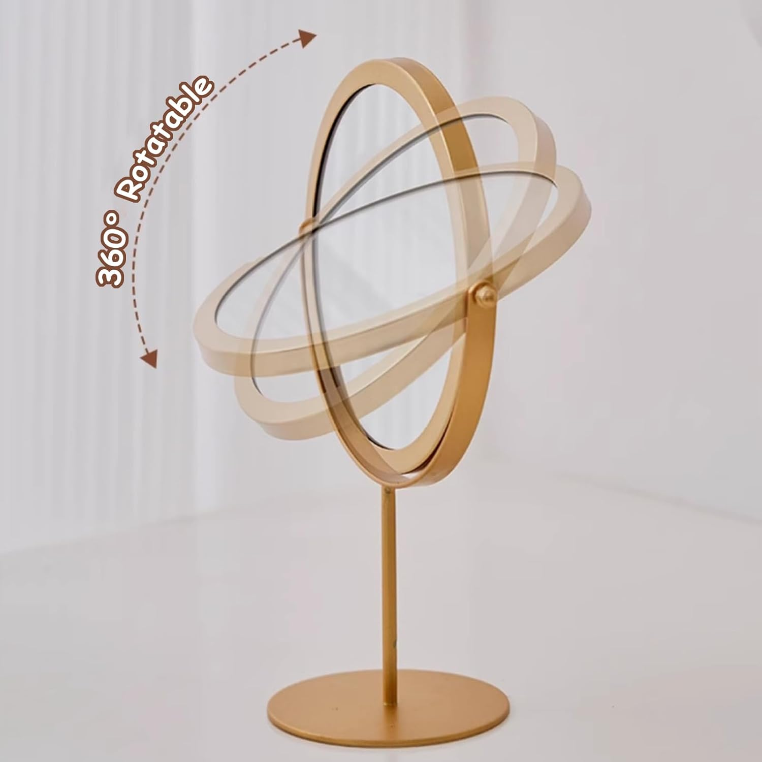 Taoluwin Tabletop Vanity Mirror, 360&deg; Adjustable Stand Mirror with HD Glass, Sturdy Iron Frame, Nordic Design, Portable Travel Mirror for Makeup, Dressing, Home Decor (High-Leg) image number 5