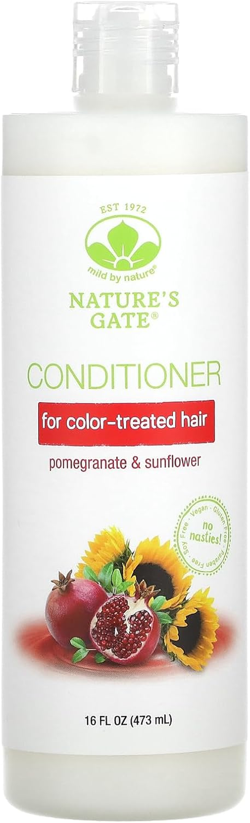Mild by Nature (Nature'S Gate), Pomegranate & Sunflower Conditioner for Color-Treated Hair, 16 Fl Oz (473 Ml) image number 2