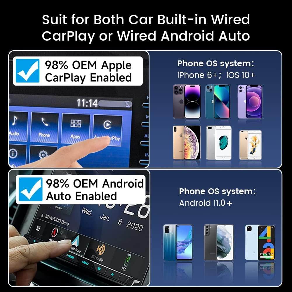 Carlinkit 5.0 2Air, Wireless Adapter for Carplay/Android Auto, Wireless Carplay Dongle, Android Auto Wireless Adapter, Suit for Cars with OEM Wired Carplay&Android Auto, for I-Phone and Android Phone image number 4