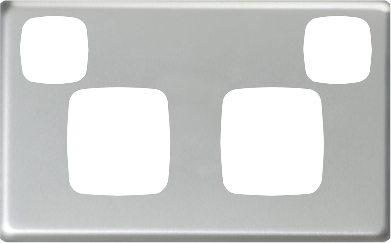 HPM Excel 2 Gang Powerpoint Coverplate, Matt Silver