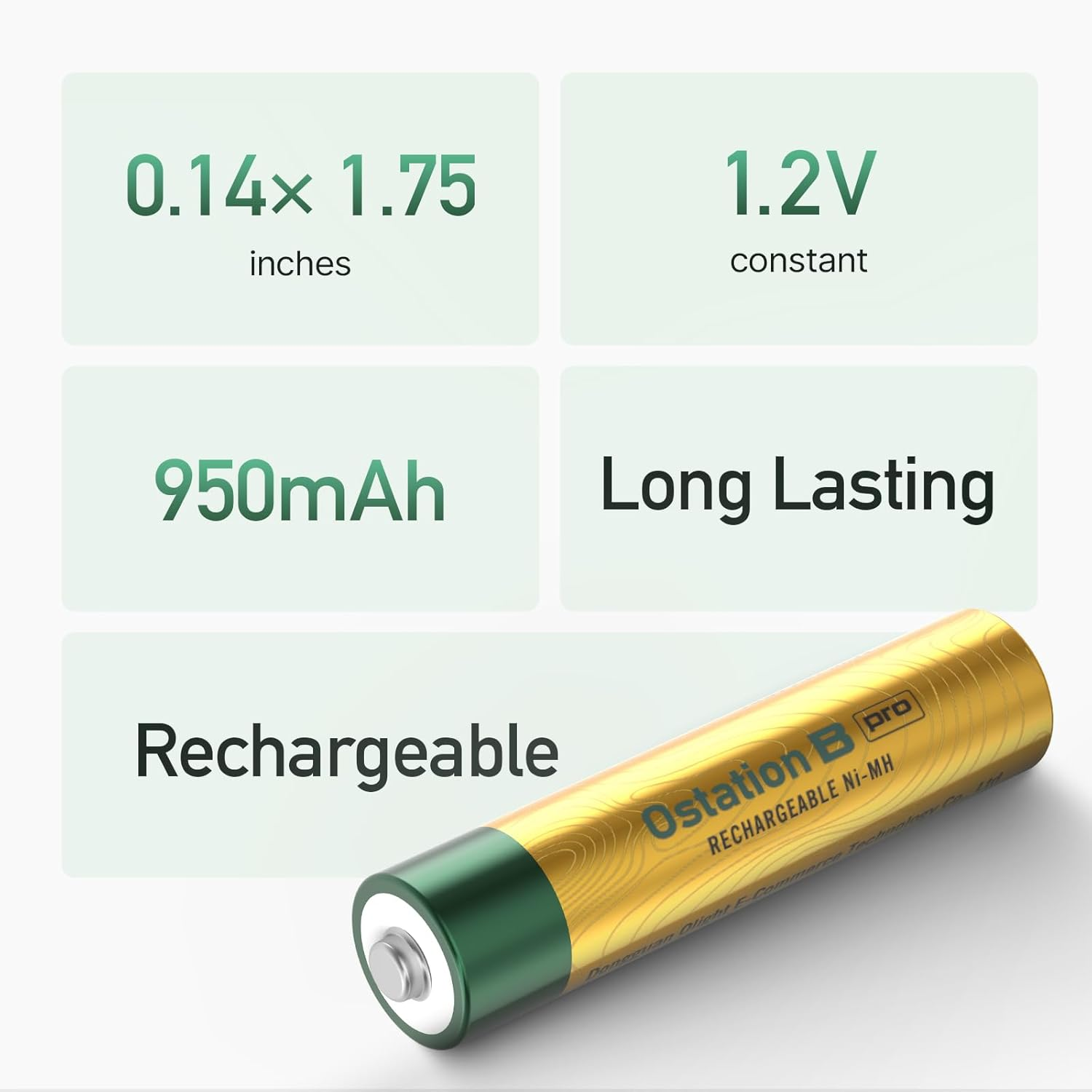 OLIGHT AAA Ni-Mh Rechargeable Batteries, 950Mah High Capacity AAA Pre-Charged Rechargeable Batteries, 12-Pack image number 3