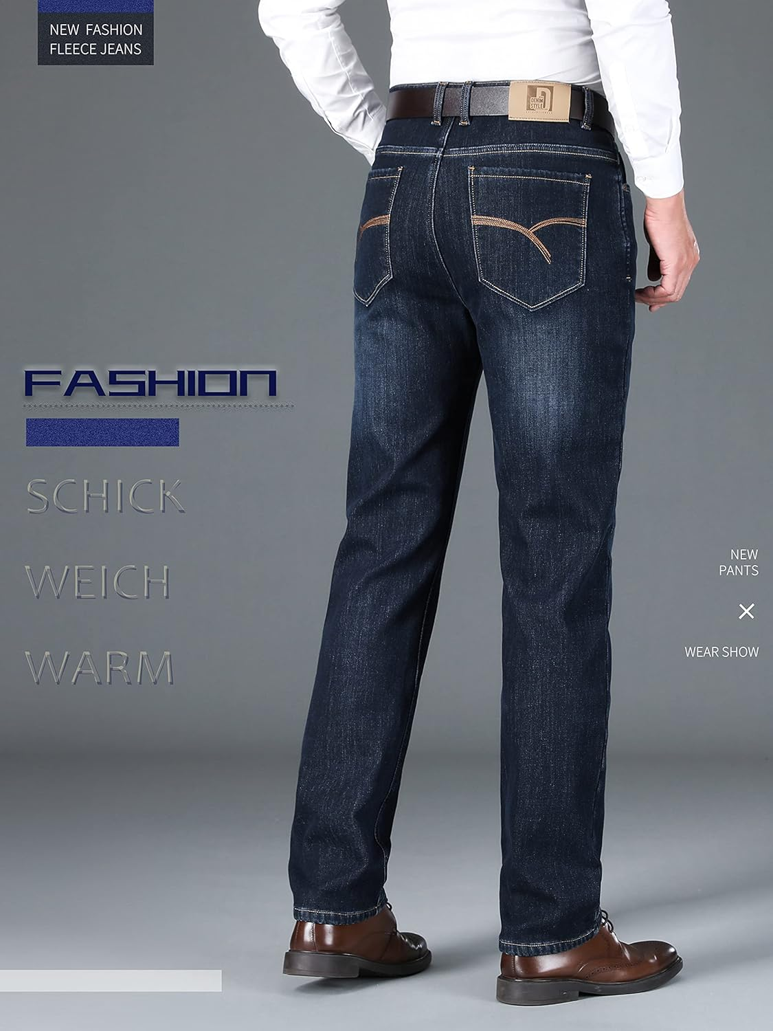 Ziilay Men'S Winter Jeans, Trousers, Winter Trousers, Thermal Jeans, Warm Lined with Fleece, Winter Jeans image number 2