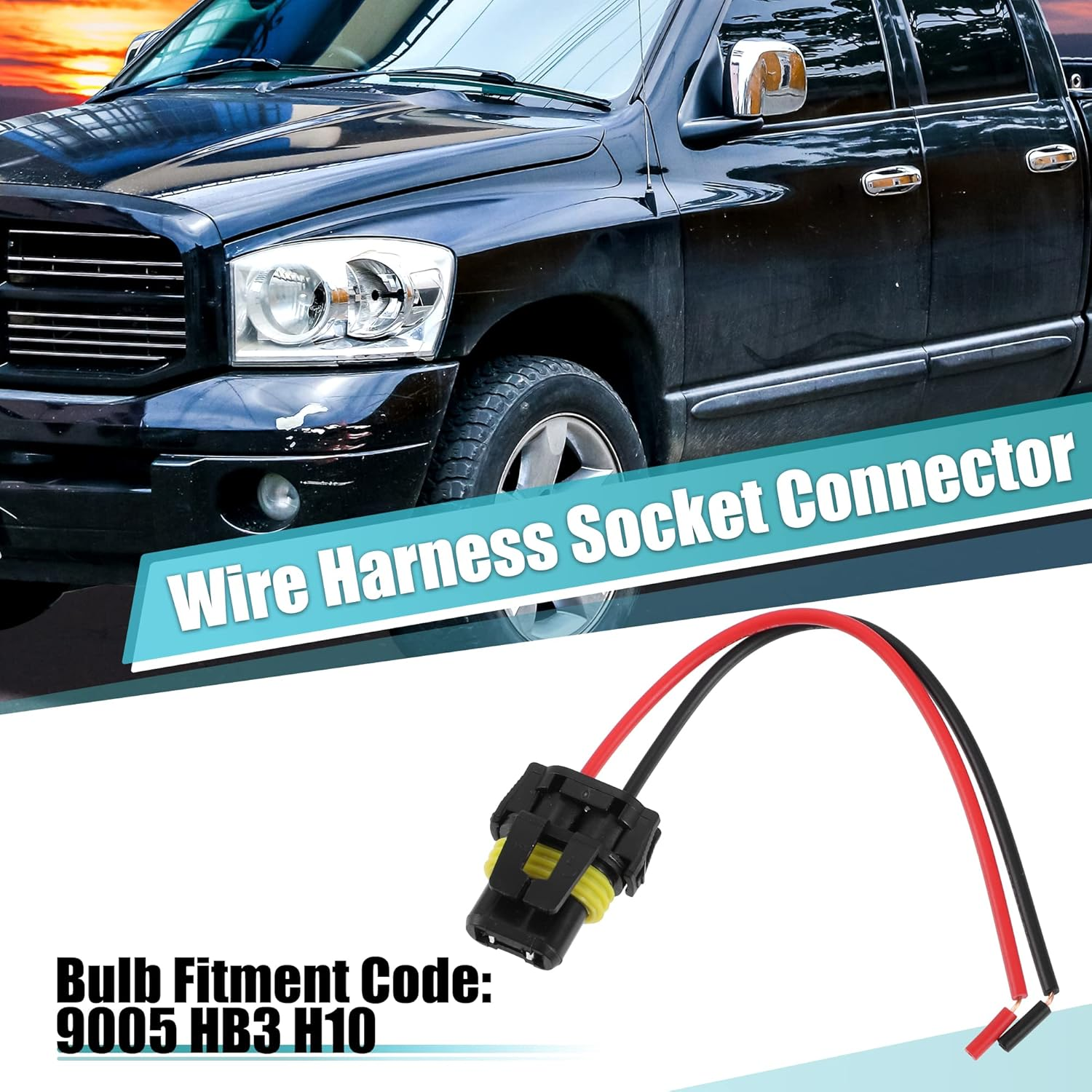 X AUTOHAUX 2Pcs Car 9005 HB3 H10 9006 HB4 Bulb Socket Adapter Wiring Harness Plug for Headlight Fog Light image number 2