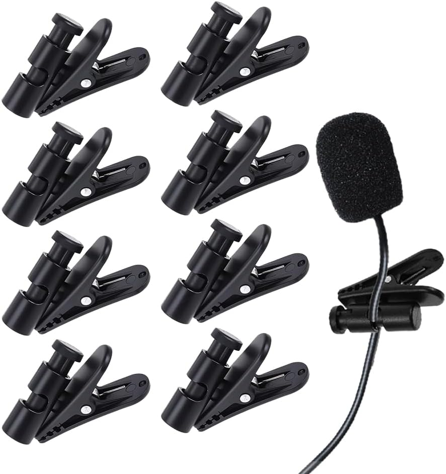 8Pcs Headphone Clips for Earphone Wire, 360 Degree Rotate Microphone Cable Clips, Clothing Shirt Wire Accessories Headphones
