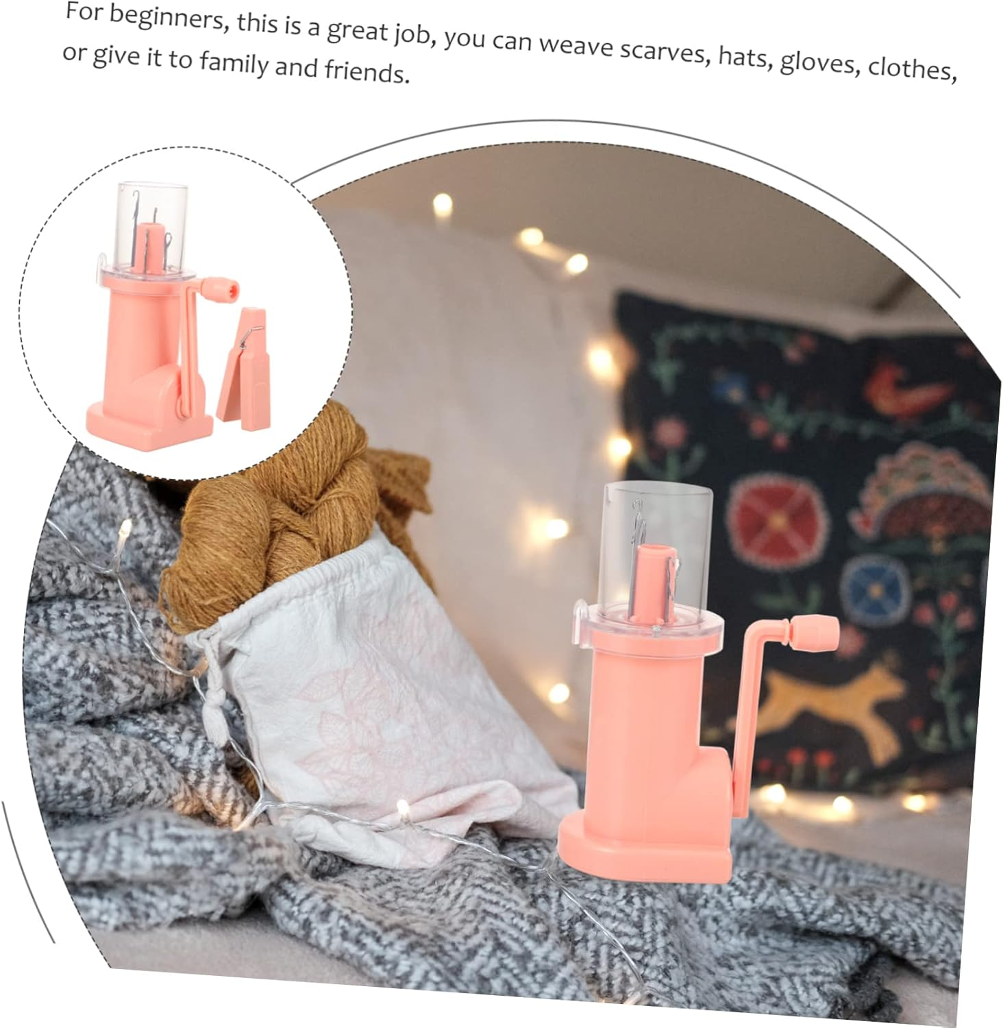 CORHAD Hand Operated Knitting Machine Diy Tool Mini Sewing Knitting Machine for Boys and Girls Parents Adults Yarn Easy to Use image number 4