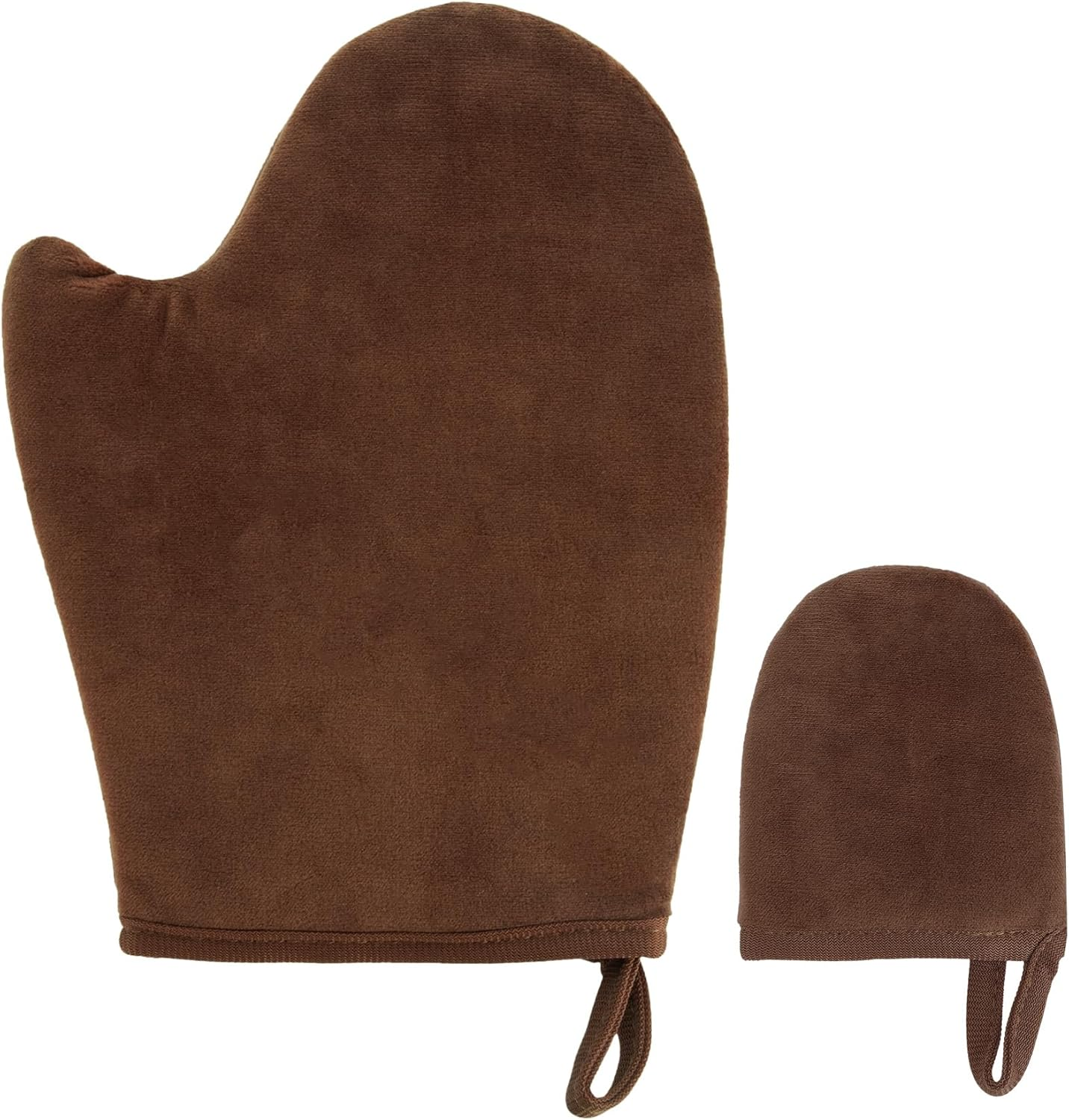 Tanning Mitt,Self Tanning Mitt Applicator Kit 2 in 1,Brown Double Sided Design Artificial Back Applicator with Thumb,Multipurpose Ultra Soft and Streak Free,Reusable Sunless Glove for Streak-Free Tan image number 1