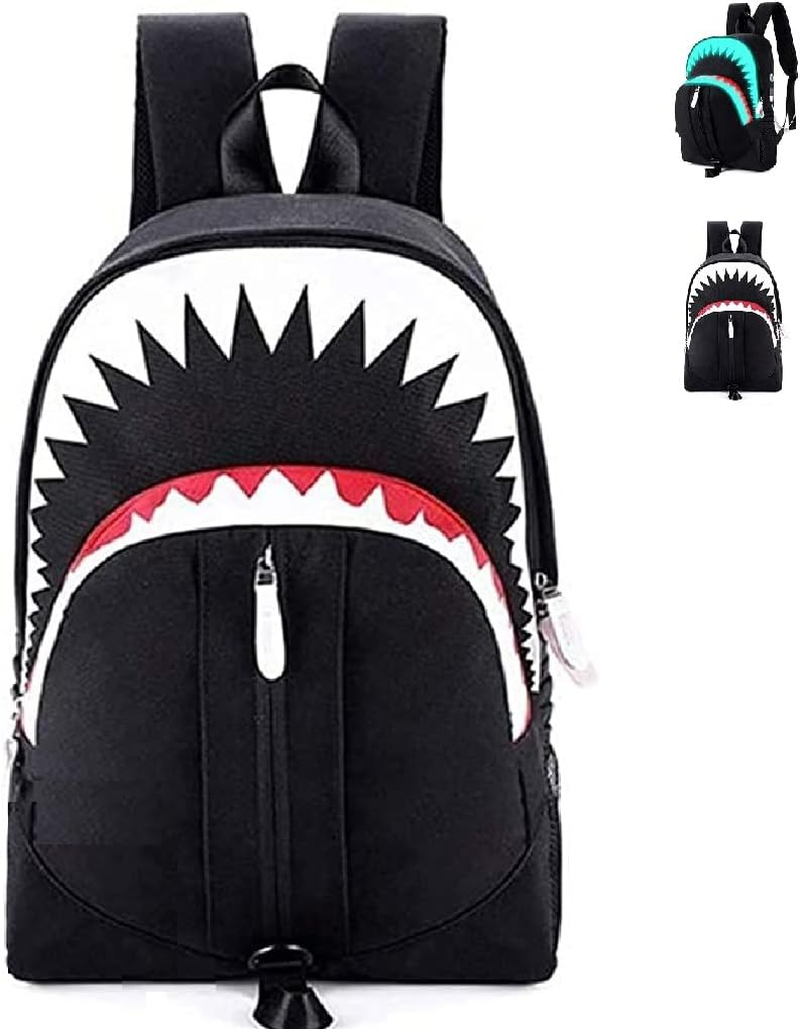 AZOO Backpack for School,Shark Backpack Luminous Bookbag Casual Daypack for Women Men/Teen Girls Boys Travel Backpack for USB Port Personalized Backpack, Can Accommodate A4 Size Birthday Present image number 3