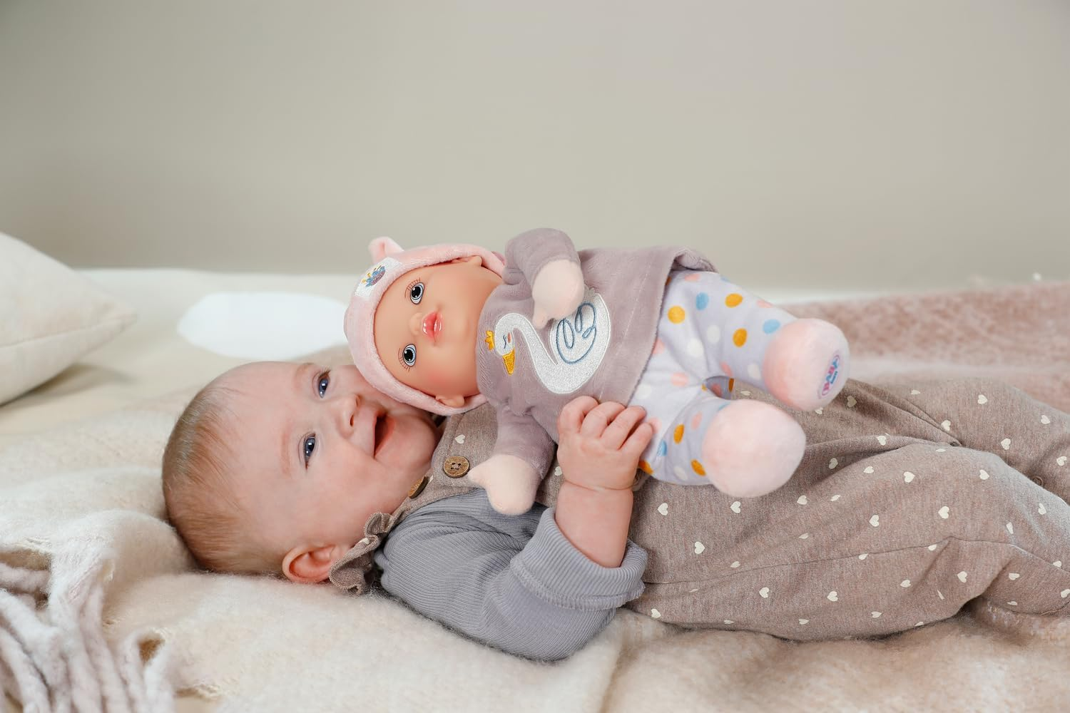 BABY Born for Babies Sweetie Mauve, Soft 30Cm Grey Fabric Doll with Soft Touch Material and Integrated Rattle for Newborn Babies image number 1