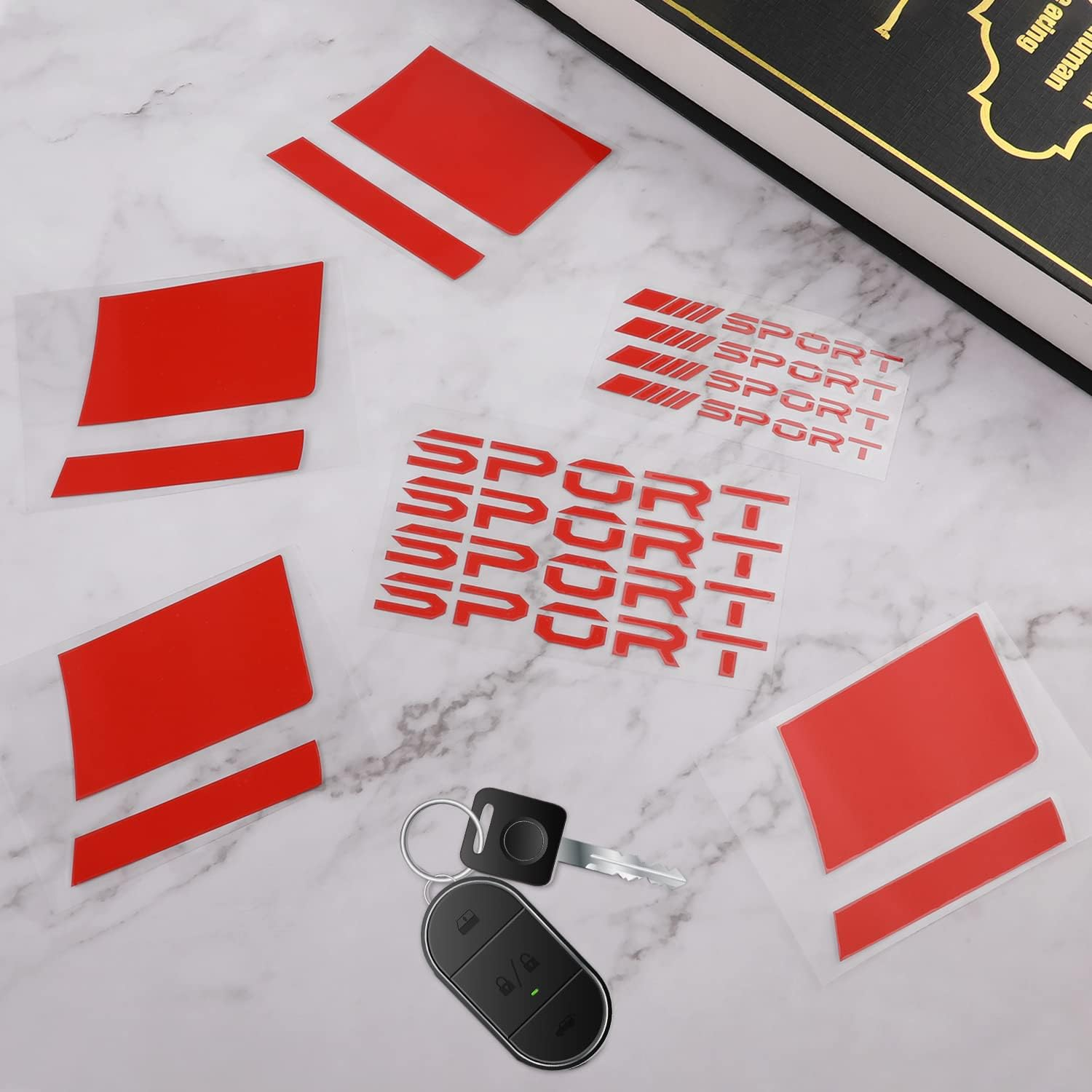 AIEX 12Pcs Wheel Rim Decal Stripes, Red Car Wheel Reflective Stickers Tire Stickers for Cars for 18''- 21'' Wheels Tire Rim Safety Decoration Accessories image number 4