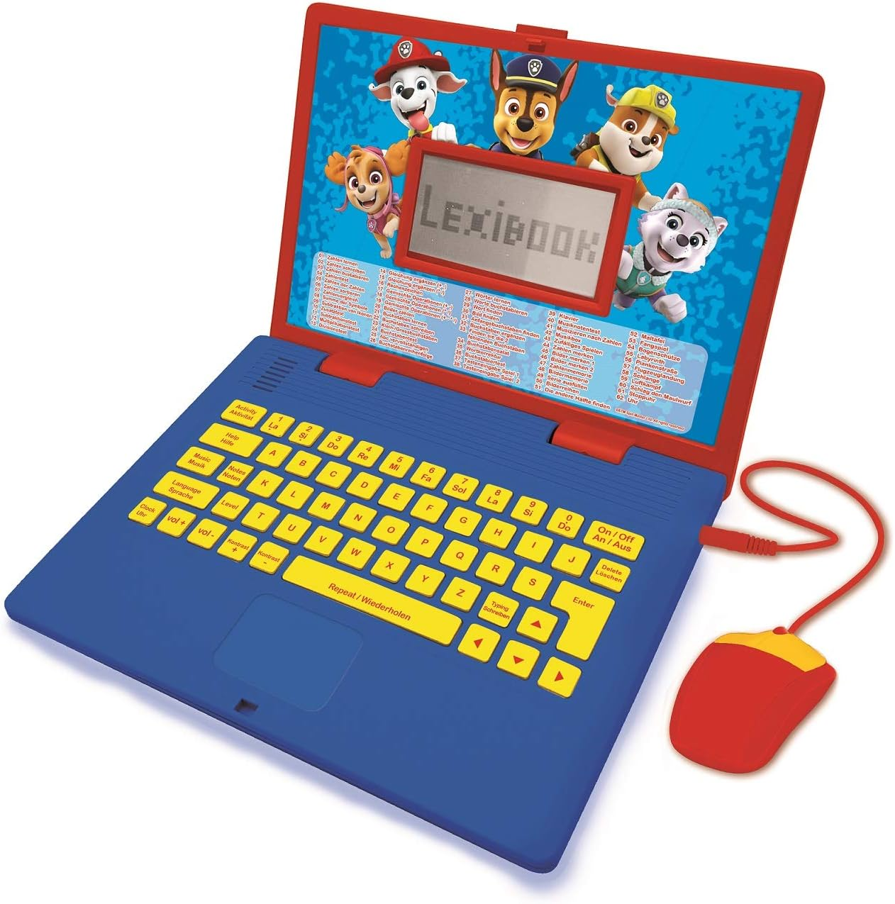 LEXIBOOK Jc598Pai3 Paw Patrol-Educational and Bilingual Laptop German/English-Toy for Child Kid (Boys & Girls) 124 Activities, Learn Play Games and Music with Chase Marshall-Red/Blue image number 4