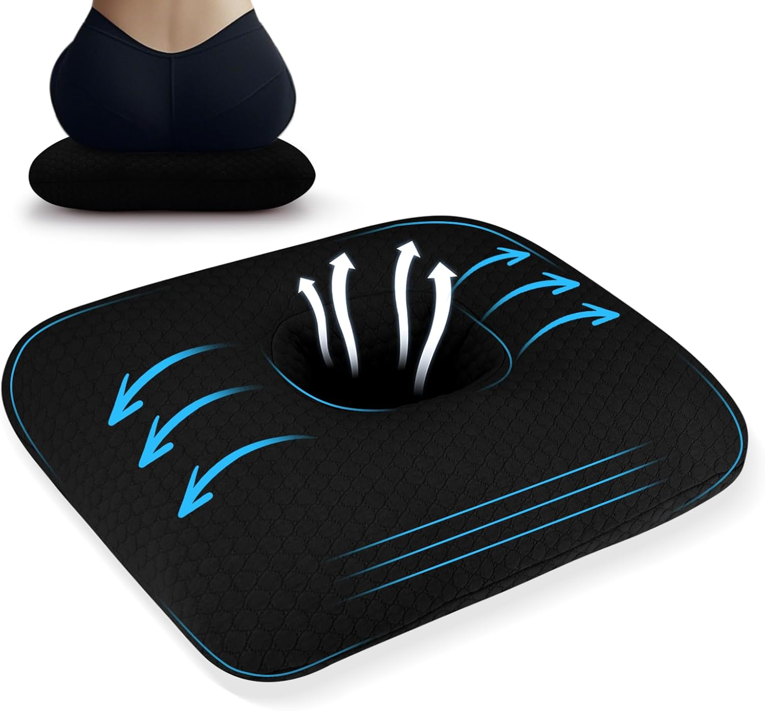 Roamready Donut Pillow for Tailbone Pain Relief Cushion, Cotton Butt Donut Cushion Breathable for Hemorrhoid, Pregnancy, Prostate and Surgery, Sitting Pressure Relief for Home, Office and Car