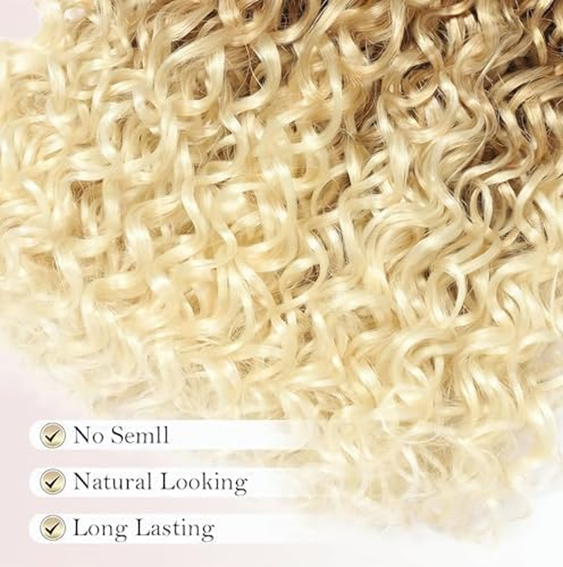 GOGO CURL 27/613, 8 Inches 20 Cm/Pack of 6 Extensions for Braiding Crochet/Per Piece 50 G 24 Strands = 144 Strands 300 G Premium Hair Look + Shower Cap, Jewellery and Hooks Free - 27/613 image number 4