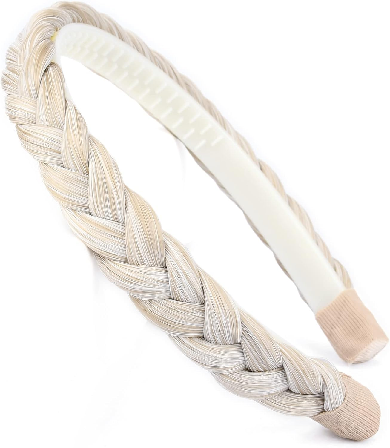 Gledola Braided Headband with Teeth Braids Hair Band with Teeth Synthetic Hair Band Braided Hair Band (White Blonde) image number 6
