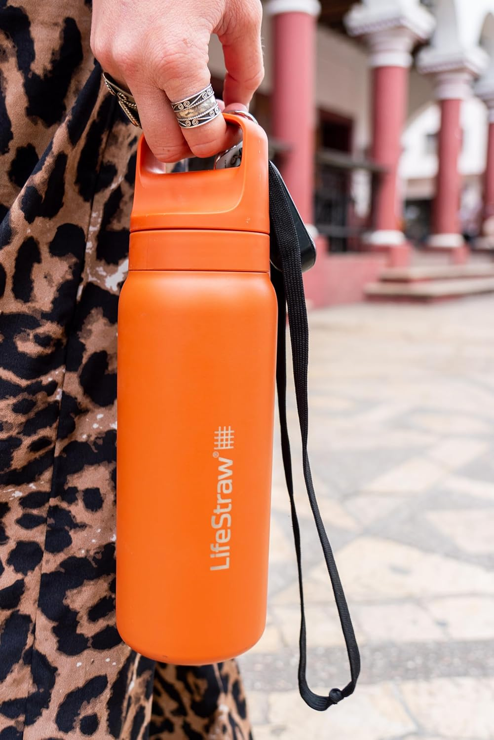 Lifestraw Go 2.0 Stainless Steel Water Filter Bottle, Kyoto Orange, 500 Ml Capacity image number 1