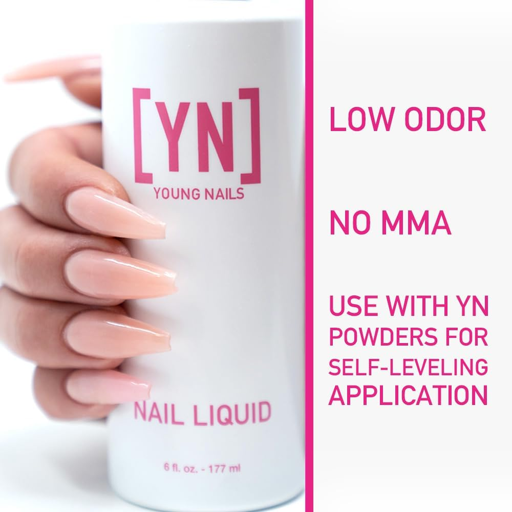 Young Nails Liquid Nail Monomer for Acrylic Nail Powder - Professional Liquid Monomer, Acrylic Nails at Home, Low Odor, MMA Free, Non-Yellowing, 6 Oz image number 6