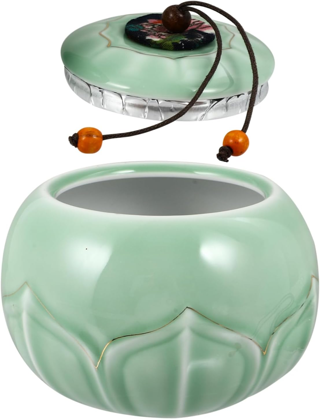 LABRIMP Lotus-Painted Gold Tea Can Creative Tea Storage Pot Sealed Jar for Home Office Use for Canister and Food Storage Needs