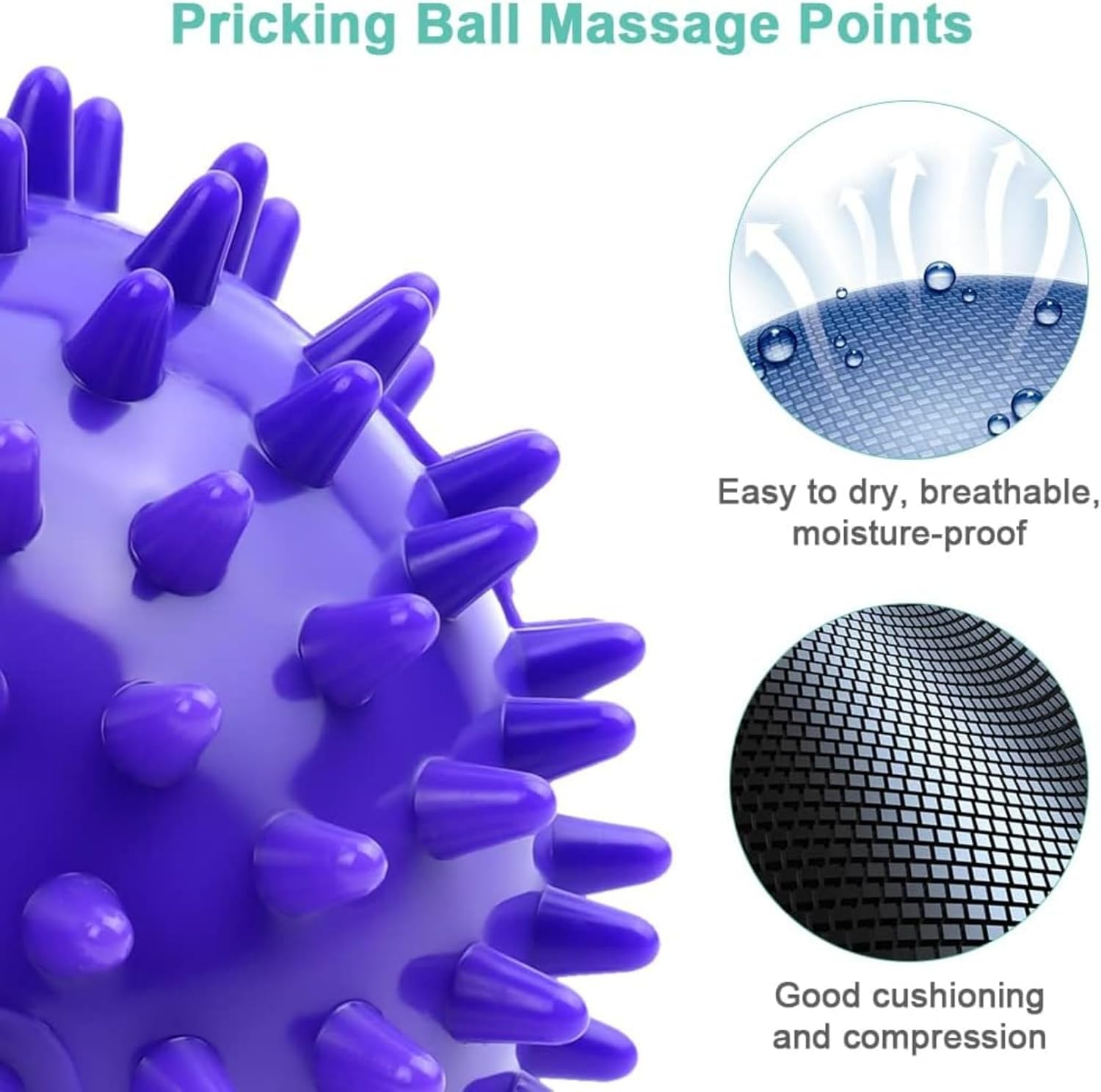 ITADAKU 3Pcs Spiky Massage Ball, Massage Ball Set, Muscle Massage Ball, Hedgehog Ball, Plantar Fasciitis Massager, Acupressure Ball and Massage Ball for Relaxation and Stress Relief image number 4