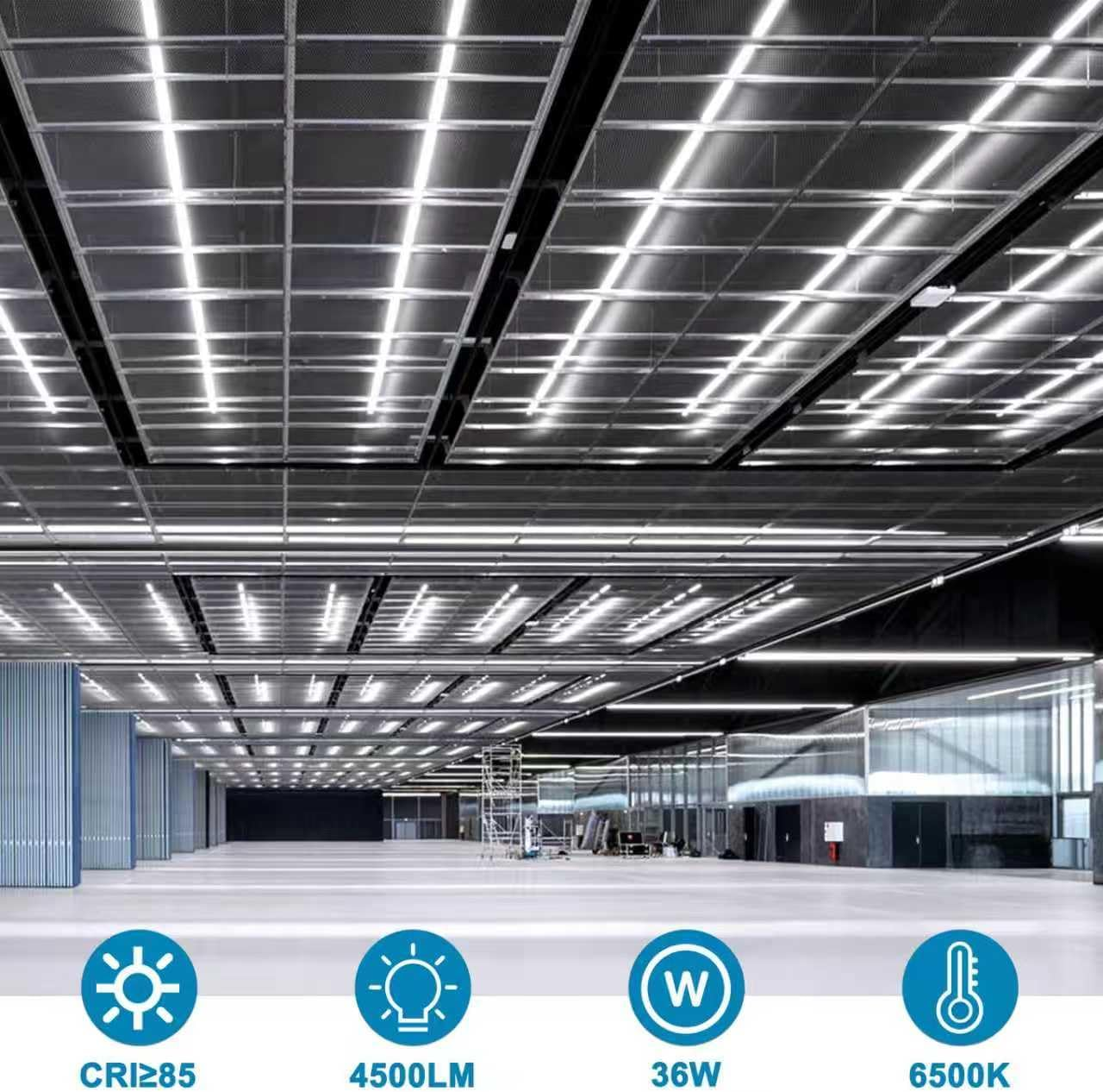 1.2M LED Shop Light Fixture, 36W 6500K 4500LM LED Tube Light, T8 V-Shaped LED Bulb Light, Linkable Shop Light, LED Garage Light with Built-In On/Off Switch, Plug & Play, Clear Cover, 6 Pack image number 3