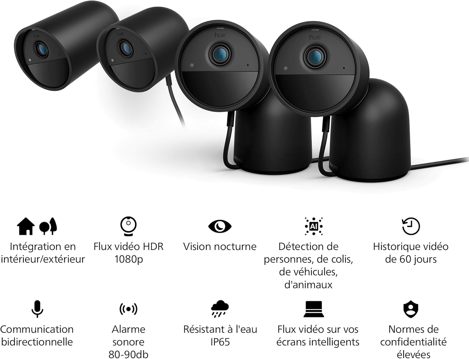 Philips Hue Secure Wired Security Camera - Black image number 1