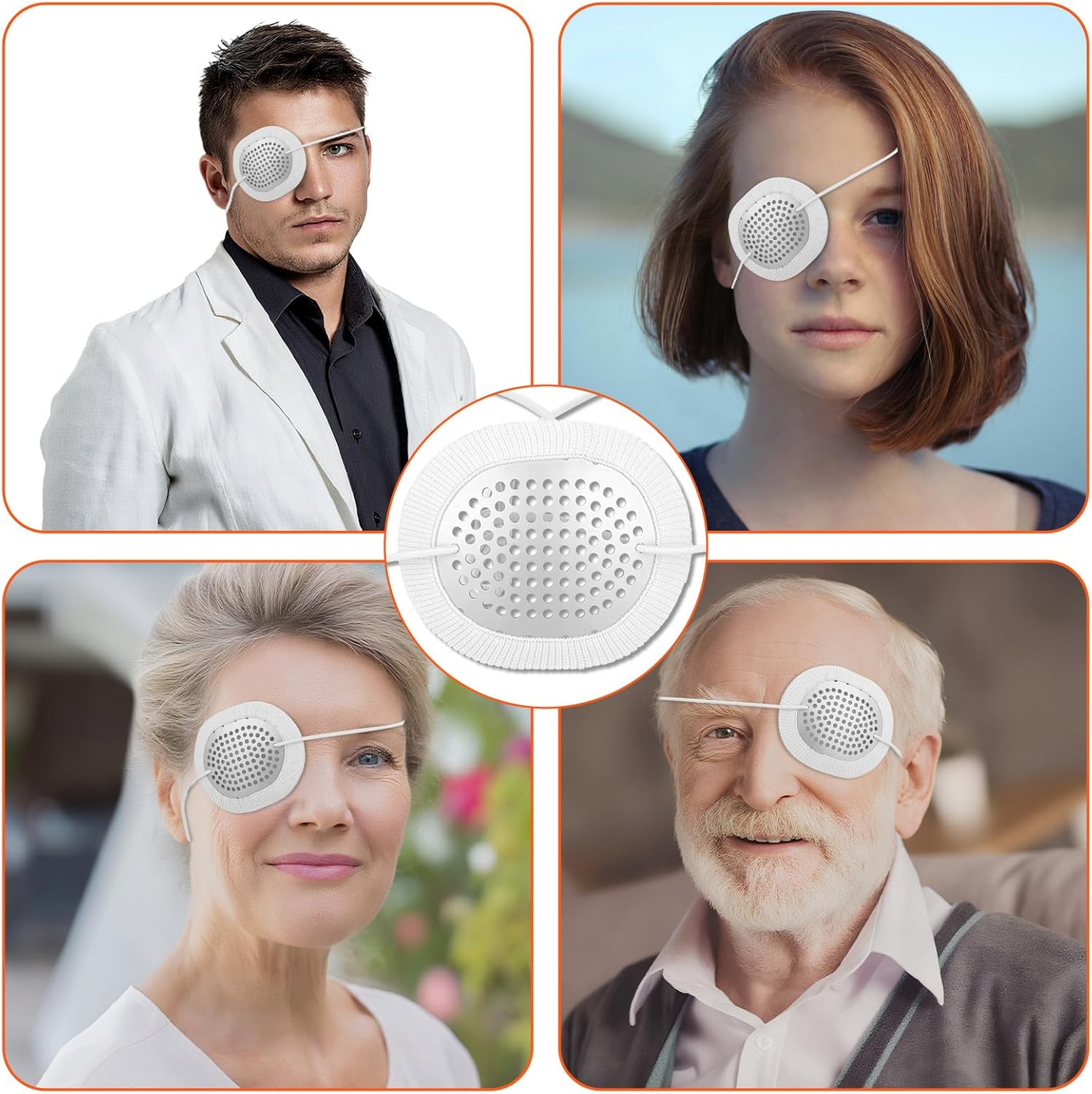 Eye Shield after Surgery, Aluminum Protective Breathable Eye Patch Cover for Adults with Extended Elastic Strap and White Cloth Covering for Sleeping and after Surgery