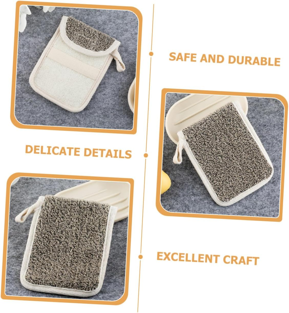 Healeved 4Pcs Exfoliating Soap Pouches Linen Soap Bar Scrubber Bag for Bath Shower for Home Travel image number 3