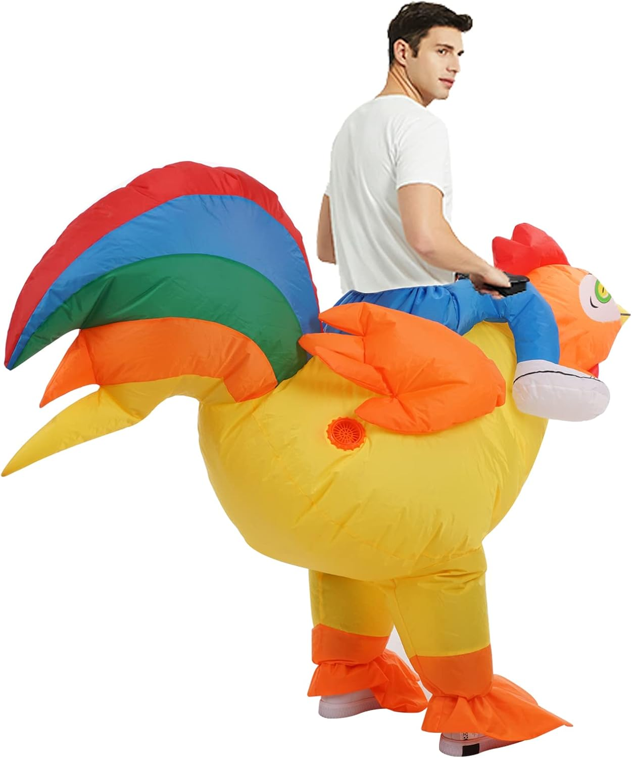 Inflatable Costume Chicken Costume Funny Halloween Costumes Blow up Chicken Costume for Men Women - Kids Inflatable Costume image number 7