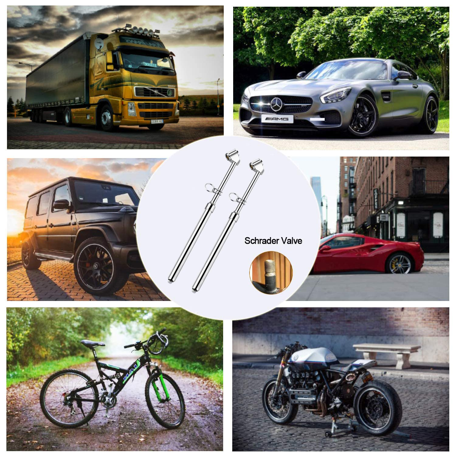 Atsafepro Truck Tire Pressure Gauge,Heavy Duty Pen Tire Gauge Range to 150Psi/10Bar,Dual Head Air Pressure Gauge (Pack of 2) image number 1