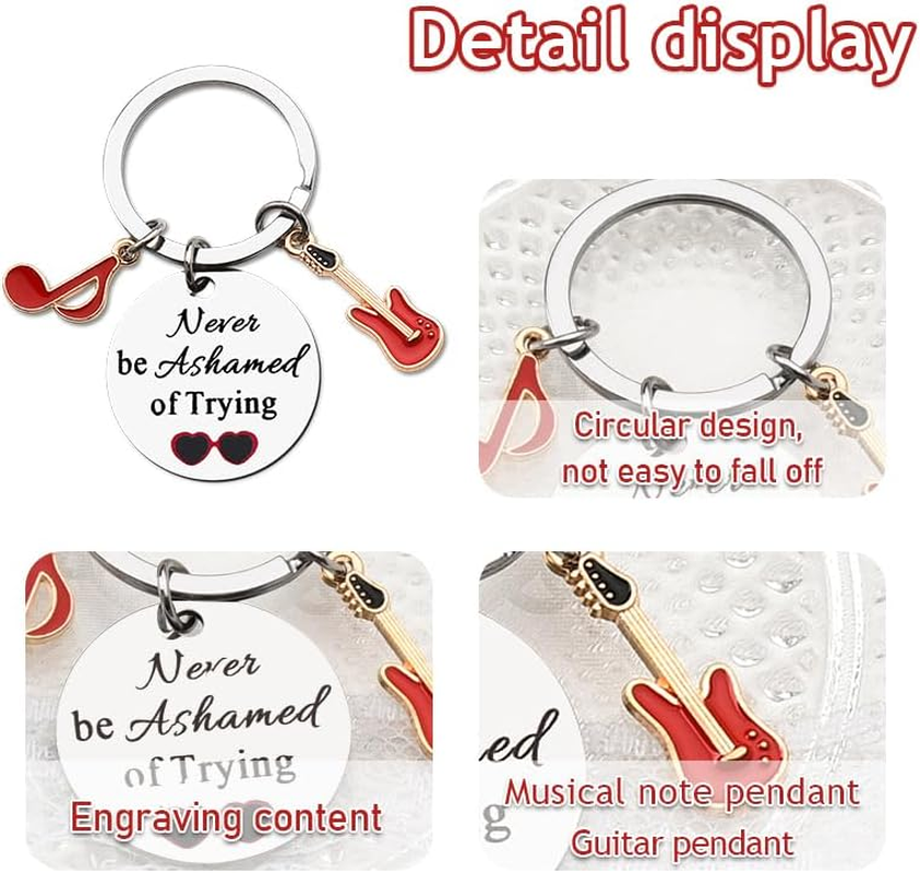 Inspirational Birthday Gifts for Music Lovers Keychain Gifts Forn Singers Musicia Guitar Piano Player Gifts for Friend Bestie - Color 2 image number 6